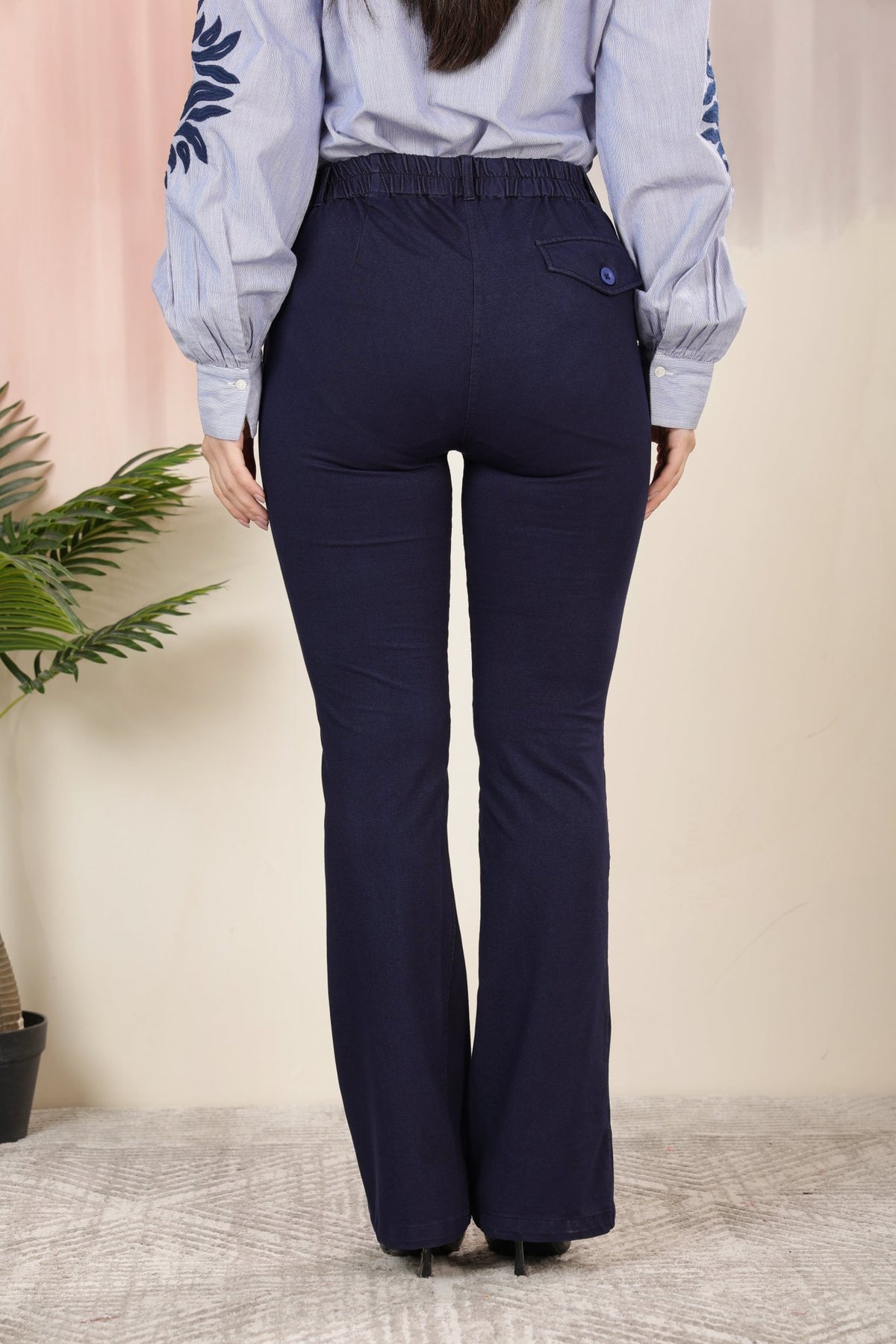 Indigo Blue denim bootcut flare pant -Denim bootcut flare pants
