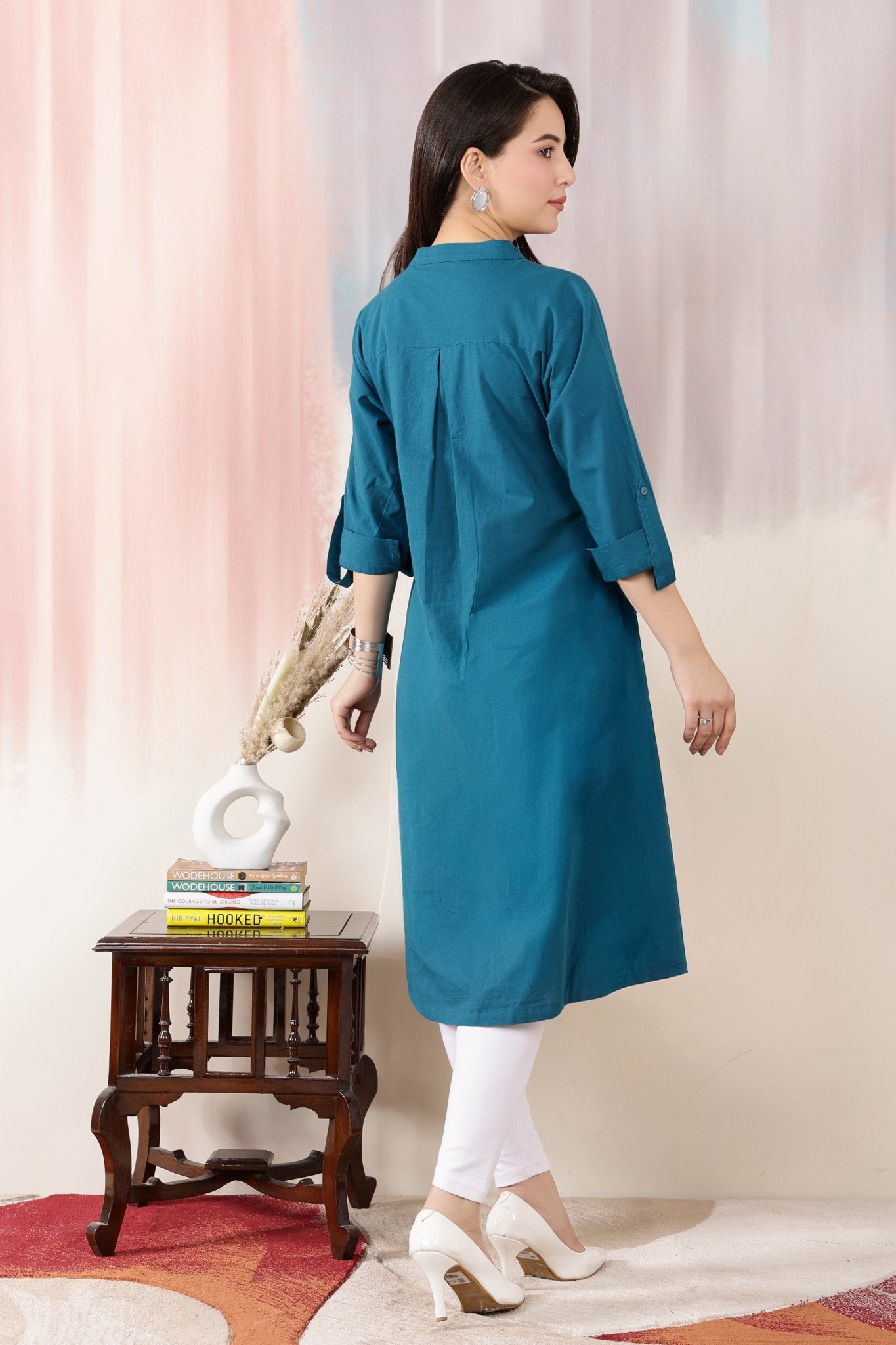 Indigo Blue Planket A Line Kurta [100% pure cotton] -planket a line kurta