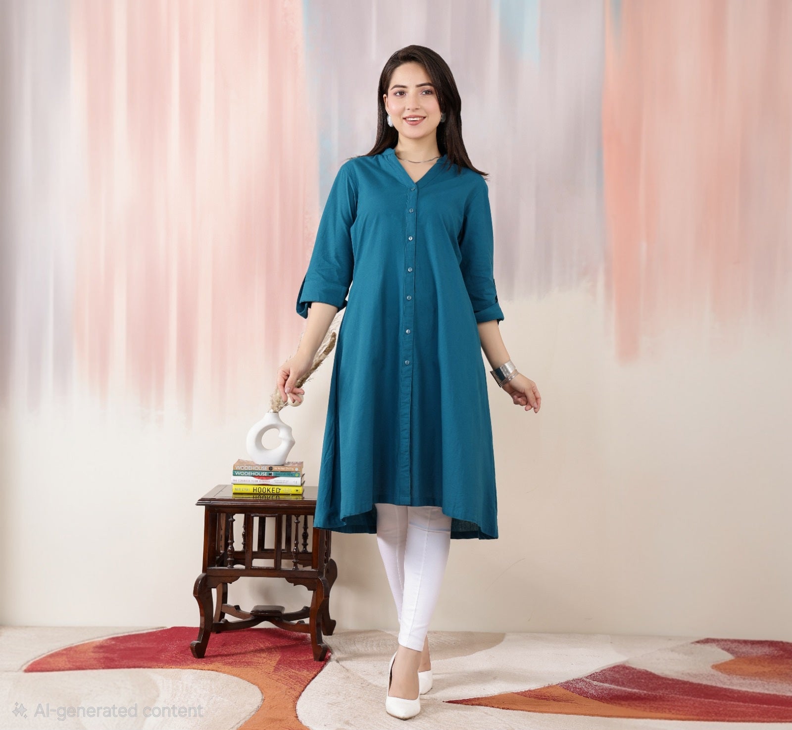 Indigo Blue Planket A Line Kurta [100% pure cotton] -planket a line kurta
