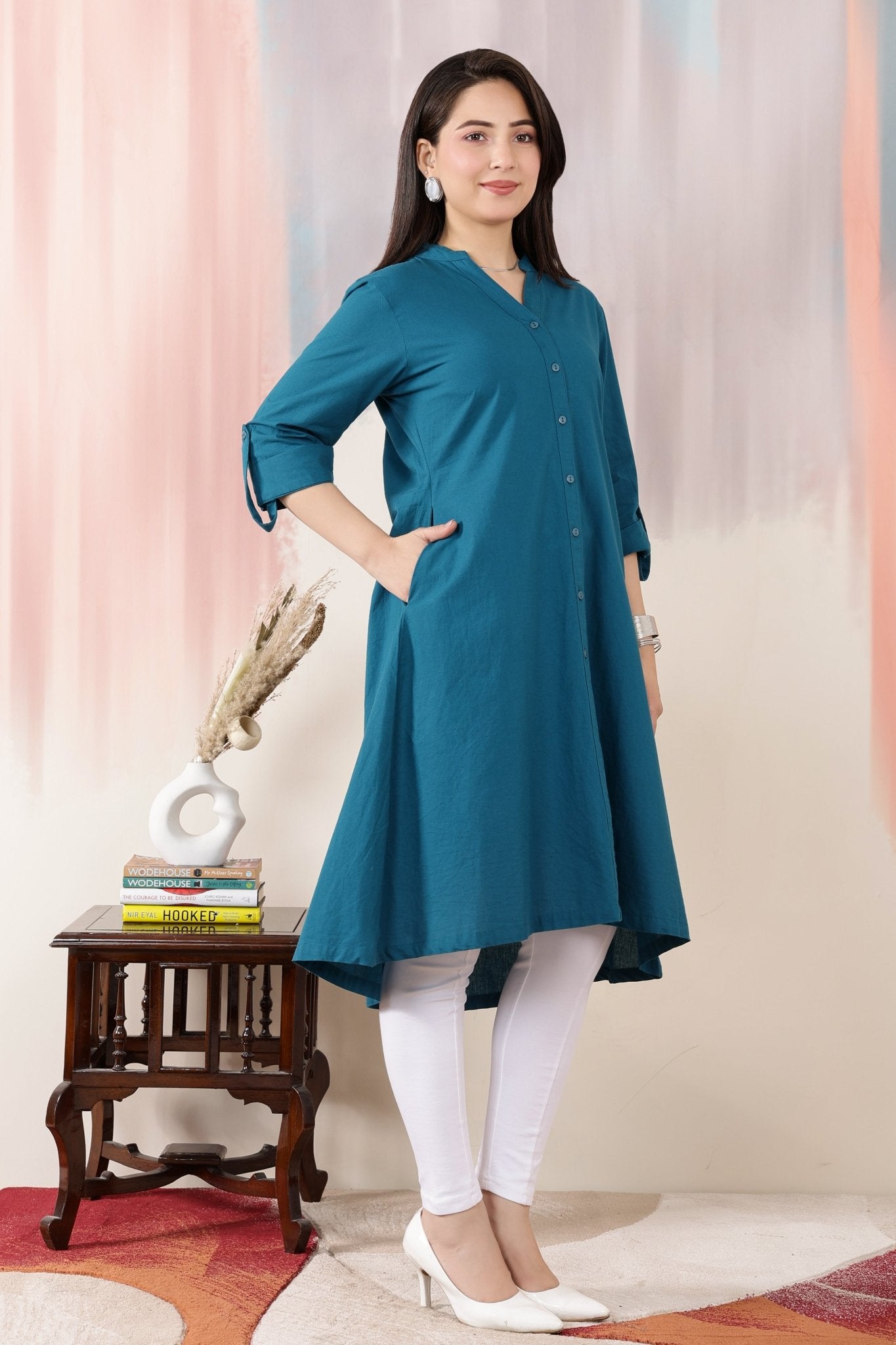 Indigo Blue Planket A Line Kurta [100% pure cotton] -planket a line kurta