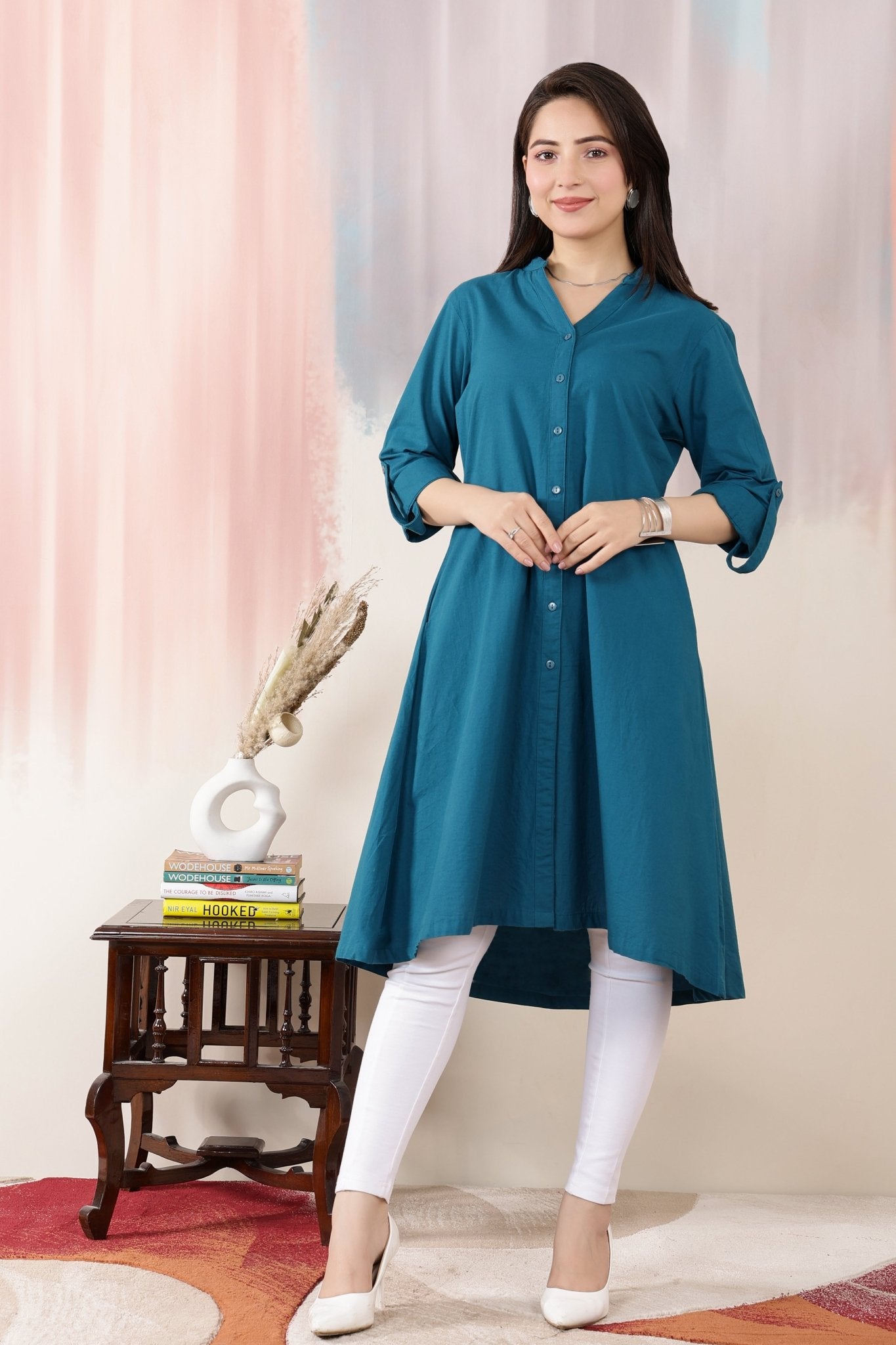 Indigo Blue Planket A Line Kurta [100% pure cotton] -planket a line kurta