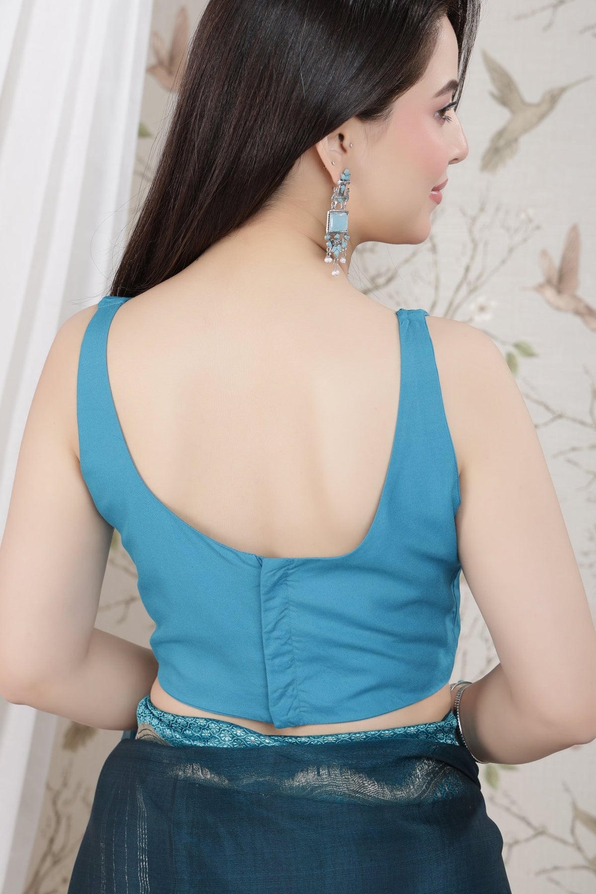 Indigo blue rayon blouse [ Premium 100% Rayon, Liva Certified ] -Rayon blouse