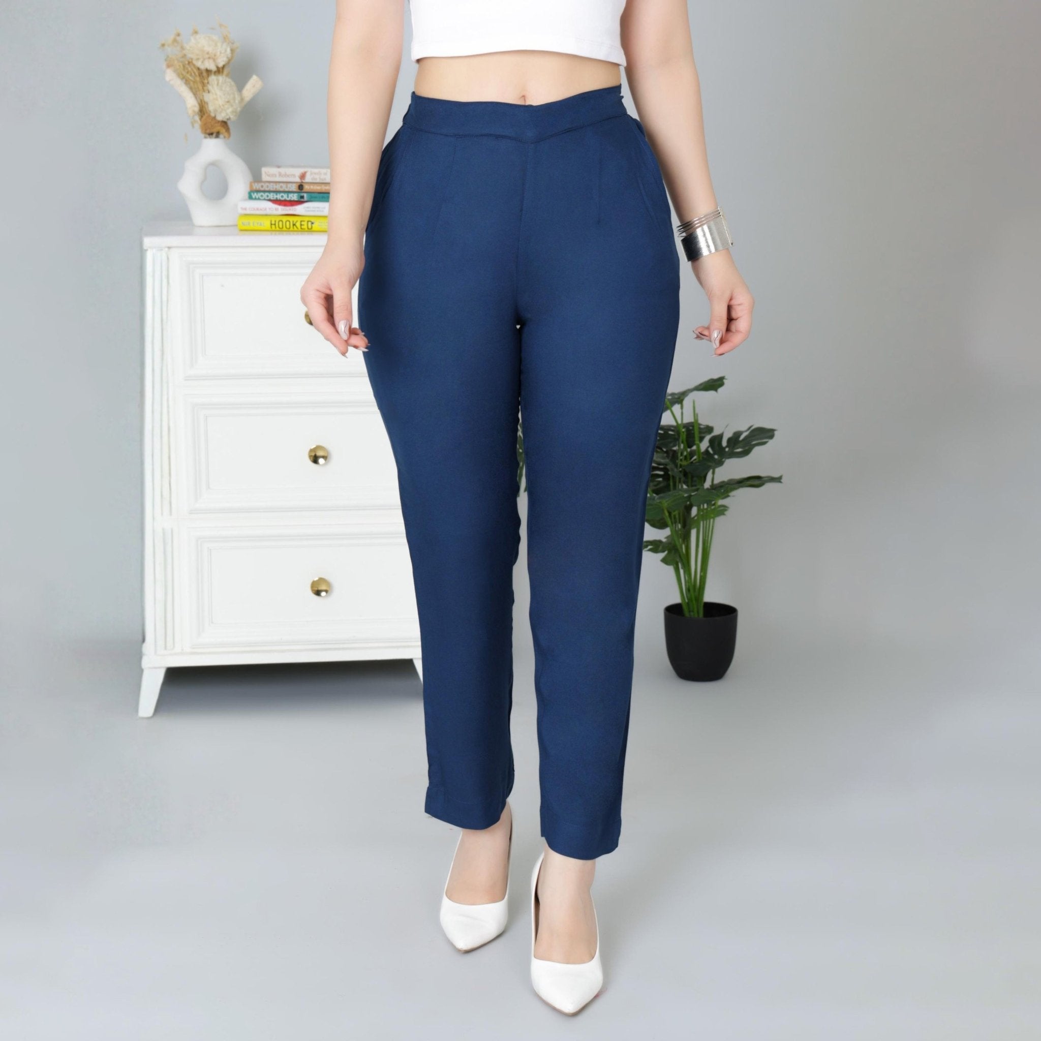 Indigo blue rayon pant [ 100% Rayon, Liva Certified ] - Rayon pants