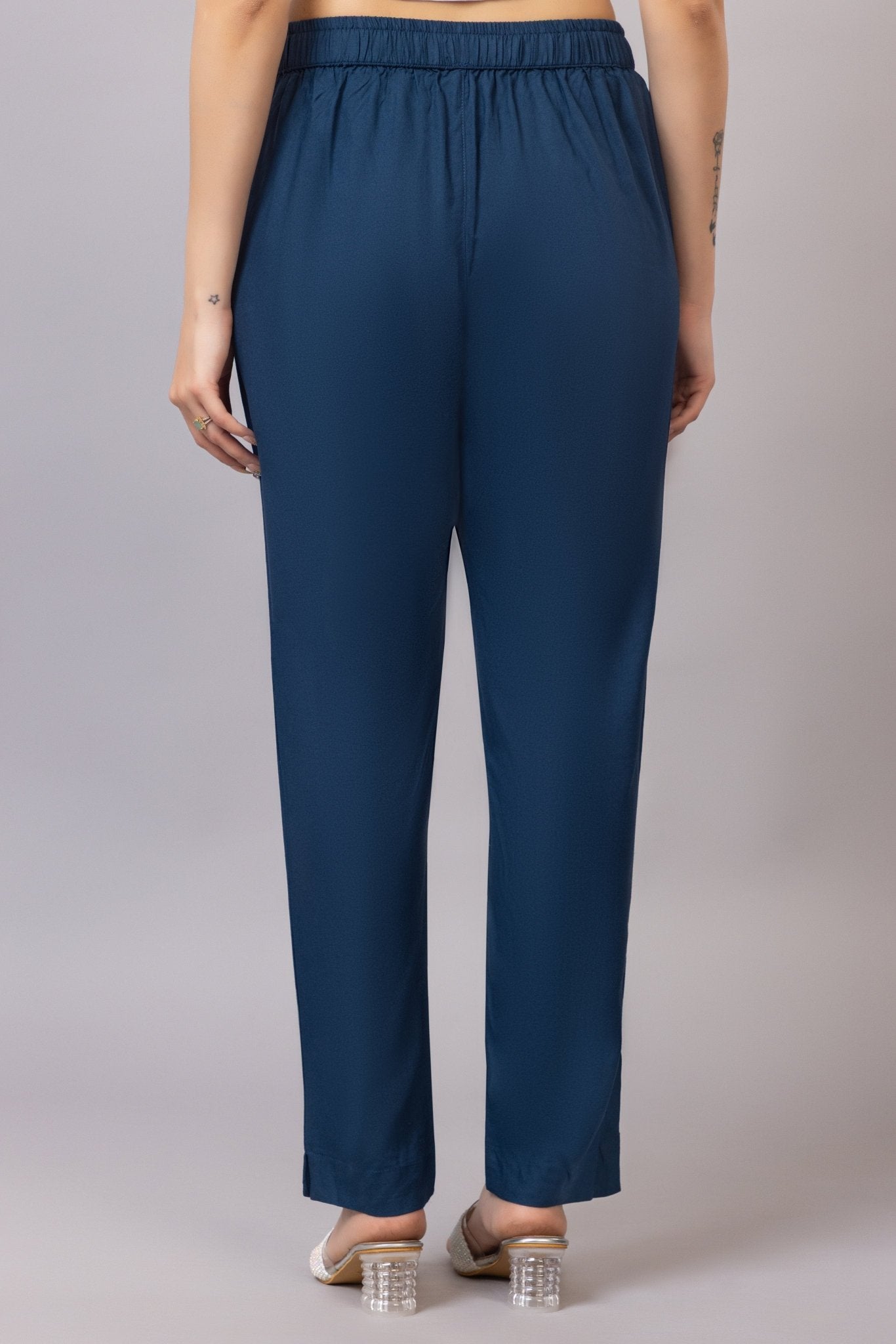 Indigo blue rayon pant [ 100% Rayon, Liva Certified ] - Rayon pants