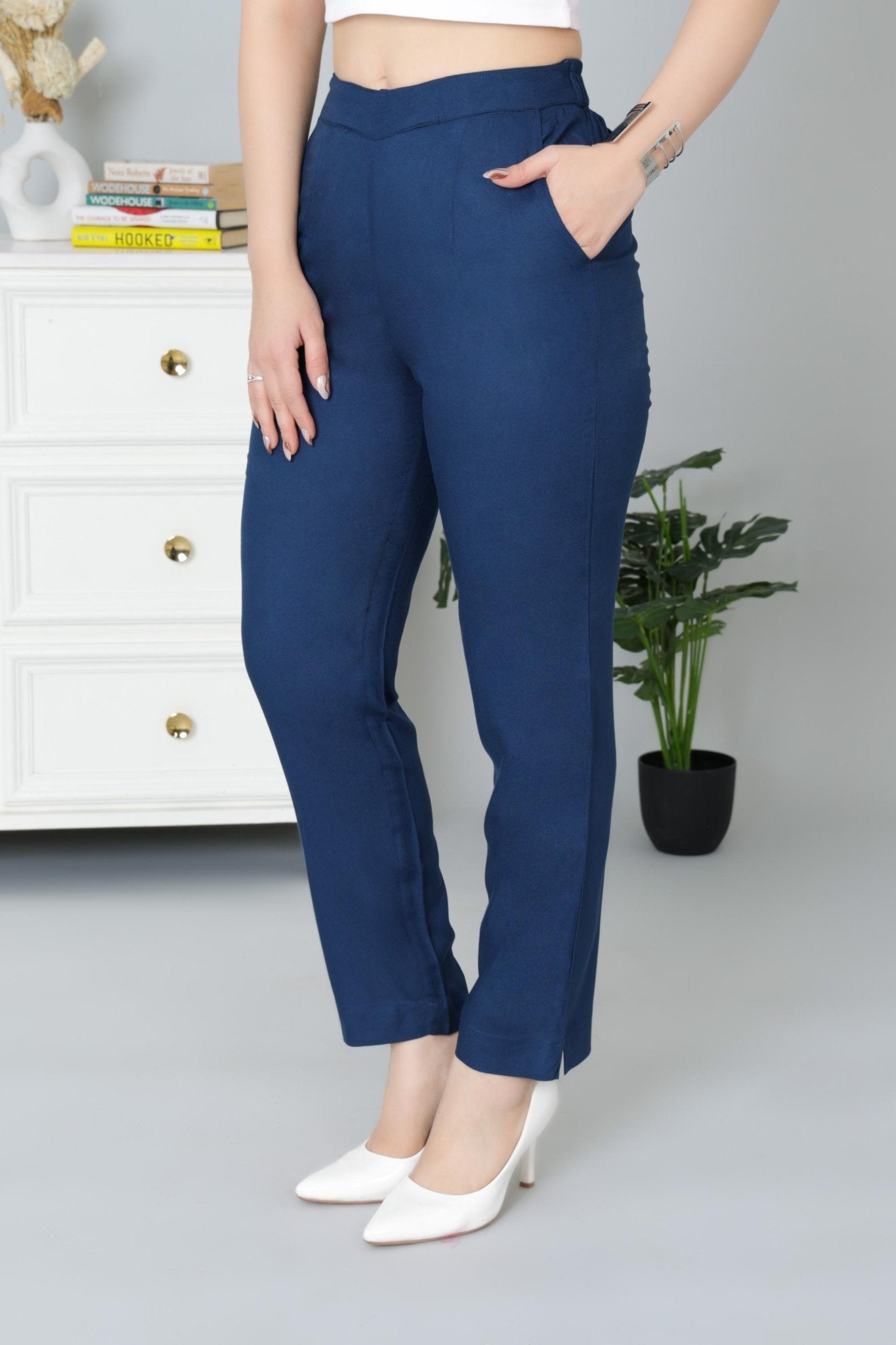 Indigo blue rayon pant [ 100% Rayon, Liva Certified ] - Rayon pants