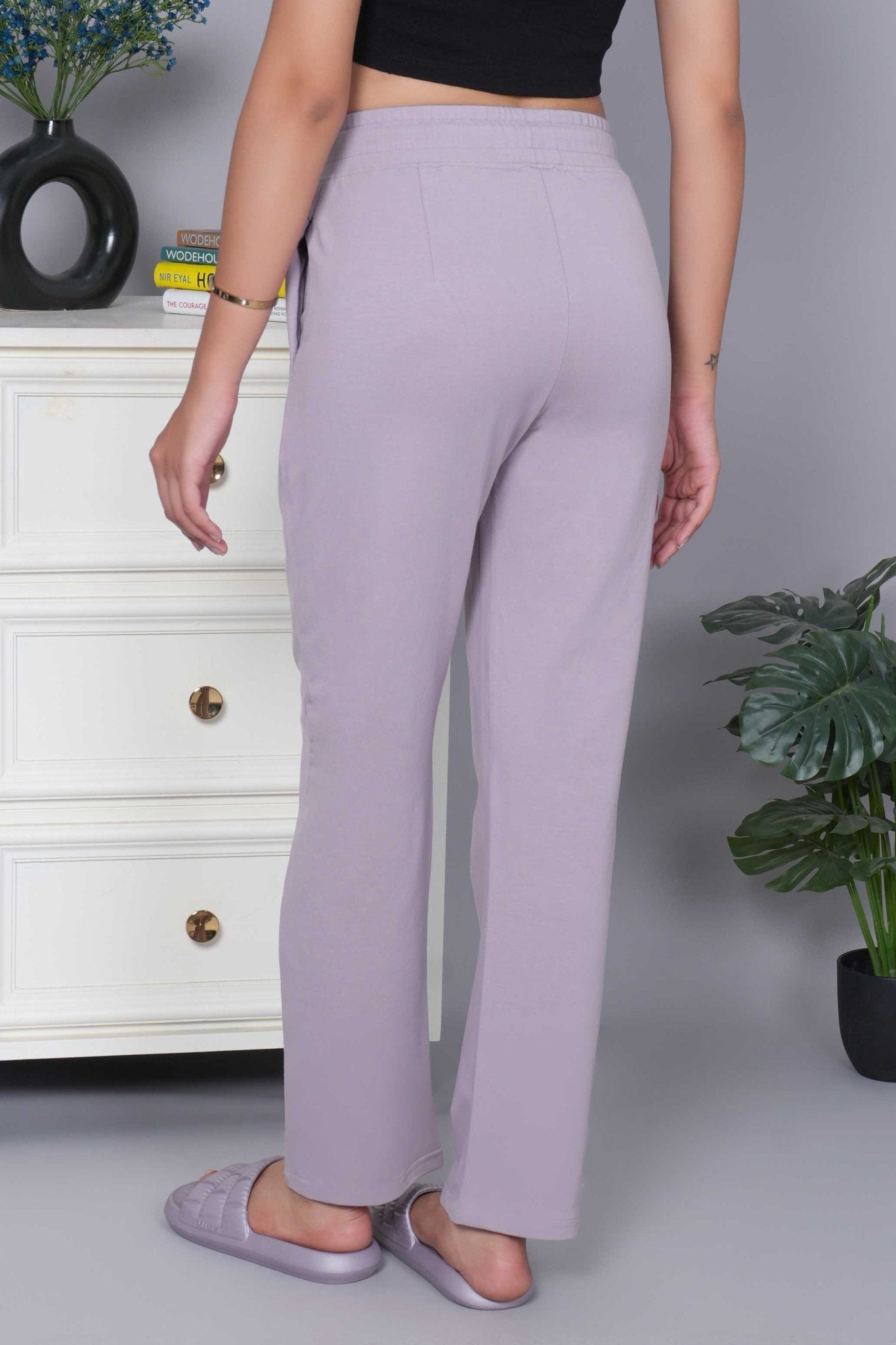 Lavender all day home pants with extra comfort. [100% USA HQ Cotton Lycra] - All day home pant