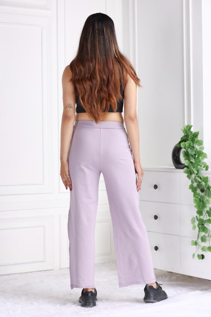 Lavender all day wide flare pants with extra comfort. [100% USA HQ Cotton Lycra] extra flare. - All day wide flare pant