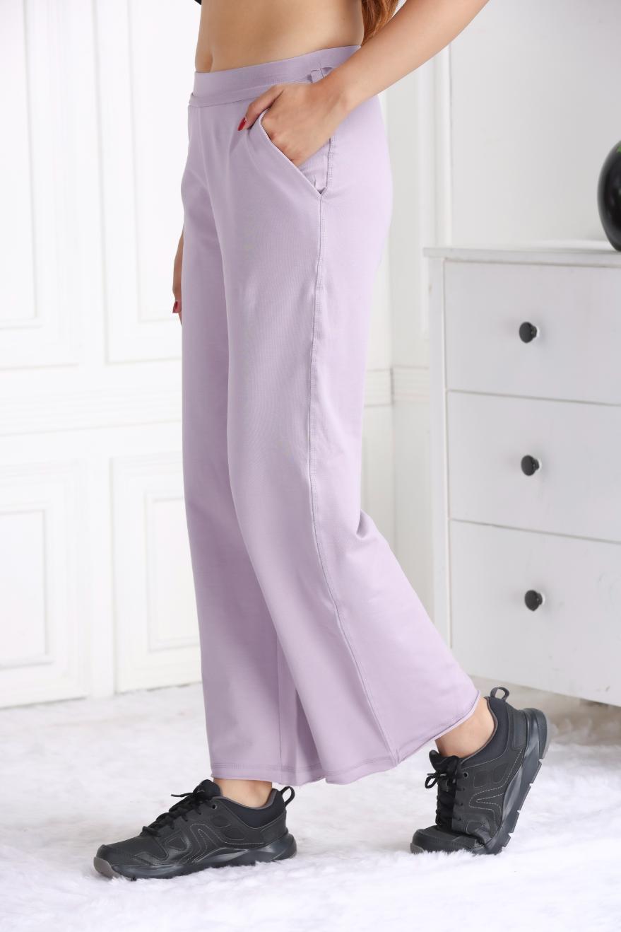 Lavender all day wide flare pants with extra comfort. [100% USA HQ Cotton Lycra] extra flare. - All day wide flare pant