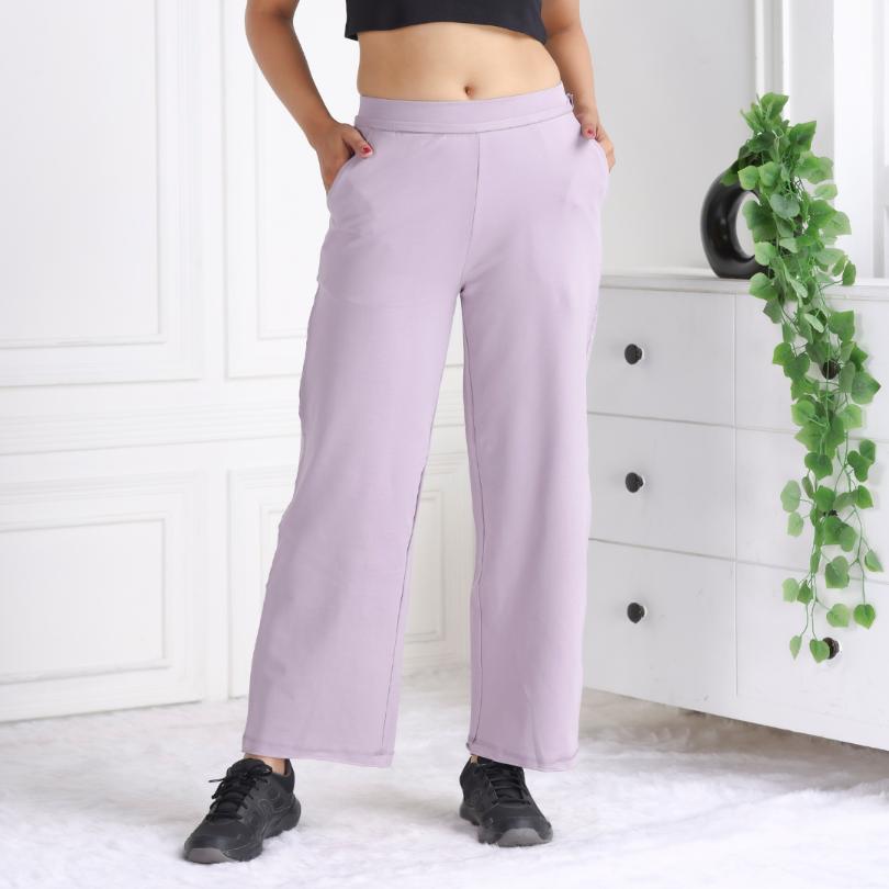 Lavender all day wide flare pants with extra comfort. [100% USA HQ Cotton Lycra] extra flare. - All day wide flare pant