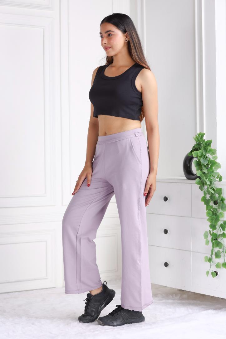 Lavender all day wide flare pants with extra comfort. [100% USA HQ Cotton Lycra] extra flare. - All day wide flare pant