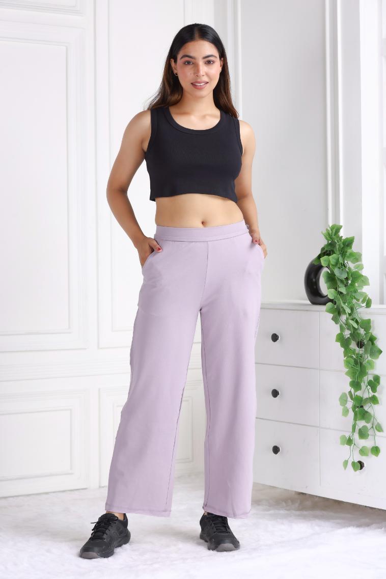 Lavender all day wide flare pants with extra comfort. [100% USA HQ Cotton Lycra] extra flare. - All day wide flare pant