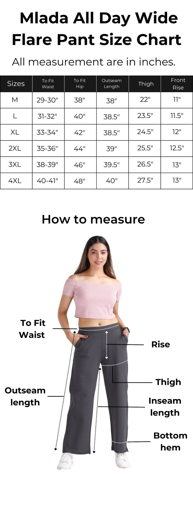 Olive all day wide flare pants & trousers for women xxxxl to xxxxxl.