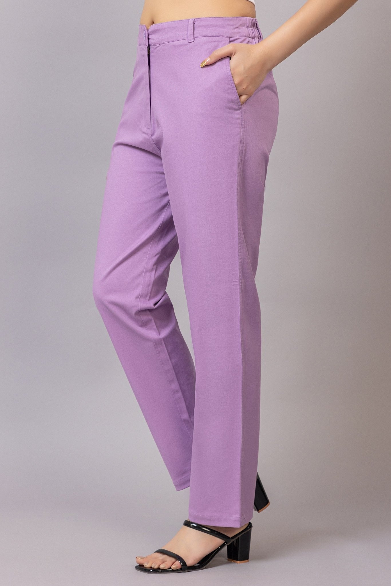 Lavender chinos pants with extra comfort. [100% USA HQ Cotton Lycra] - Chinos
