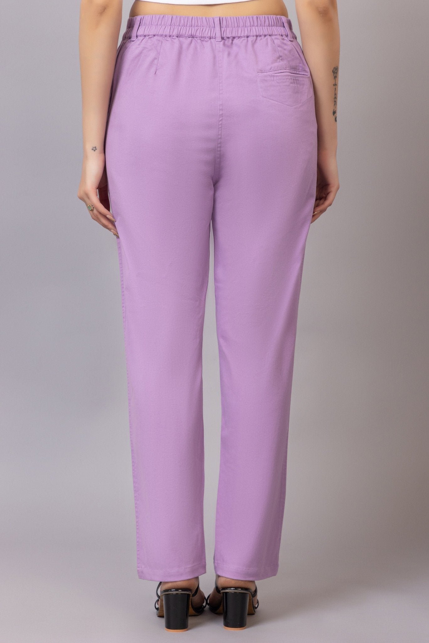 Lavender chinos pants with extra comfort. [100% USA HQ Cotton Lycra] - Chinos