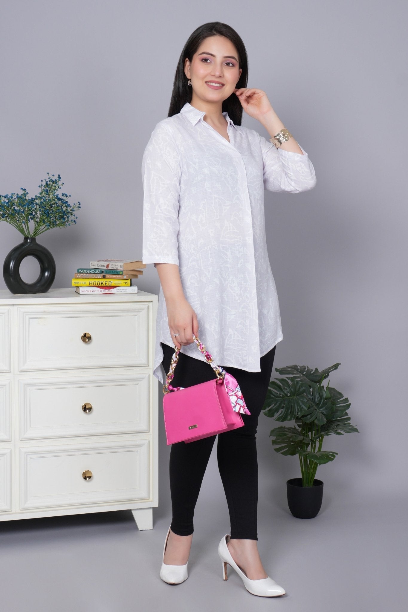 Lavender cotton printed flare top [ 100% cotton] - Cotton printed flare top