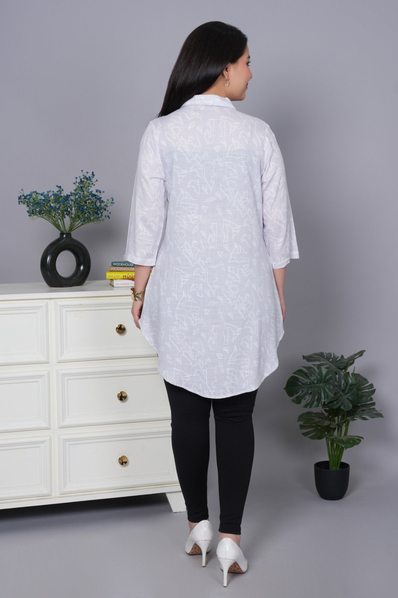 Lavender cotton printed flare top [ 100% cotton] - Cotton printed flare top