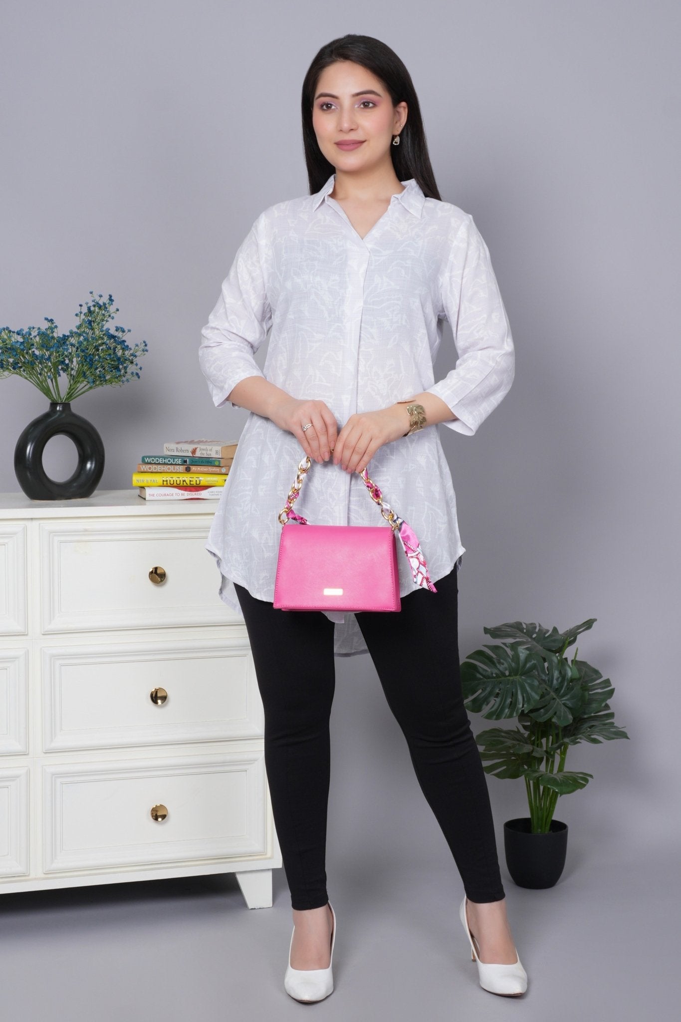 Lavender cotton printed flare top [ 100% cotton] - Cotton printed flare top