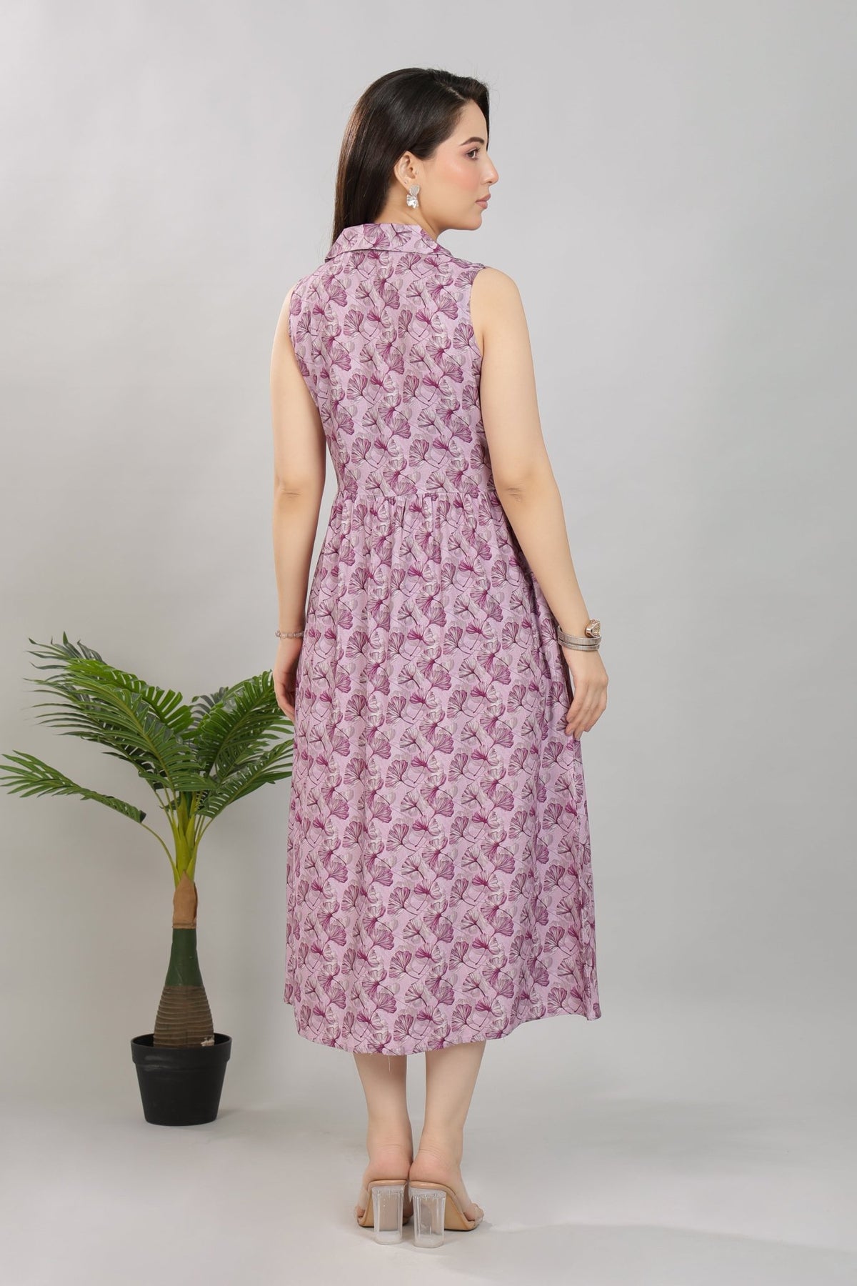 Lavender Floral Breeze Shirt Dress [100% pure rayon] -floral breeze shirt dress