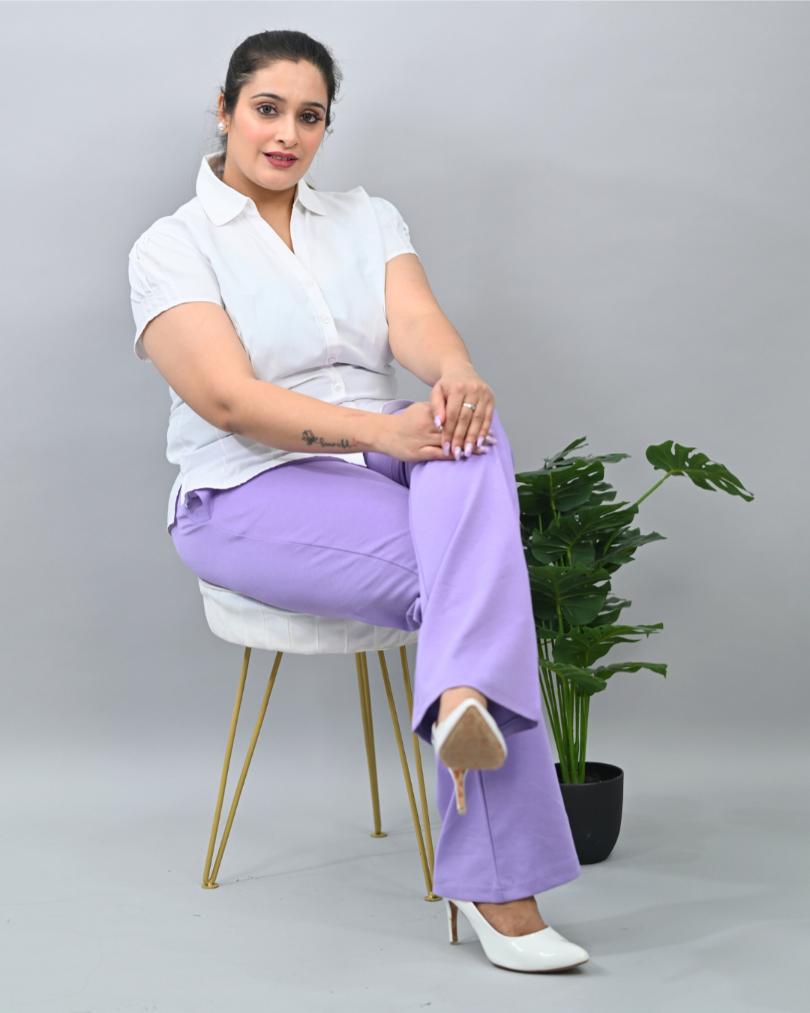 Lavender Plus Size Bootcut Flare Pants -Milano plus size bootcut flare pants