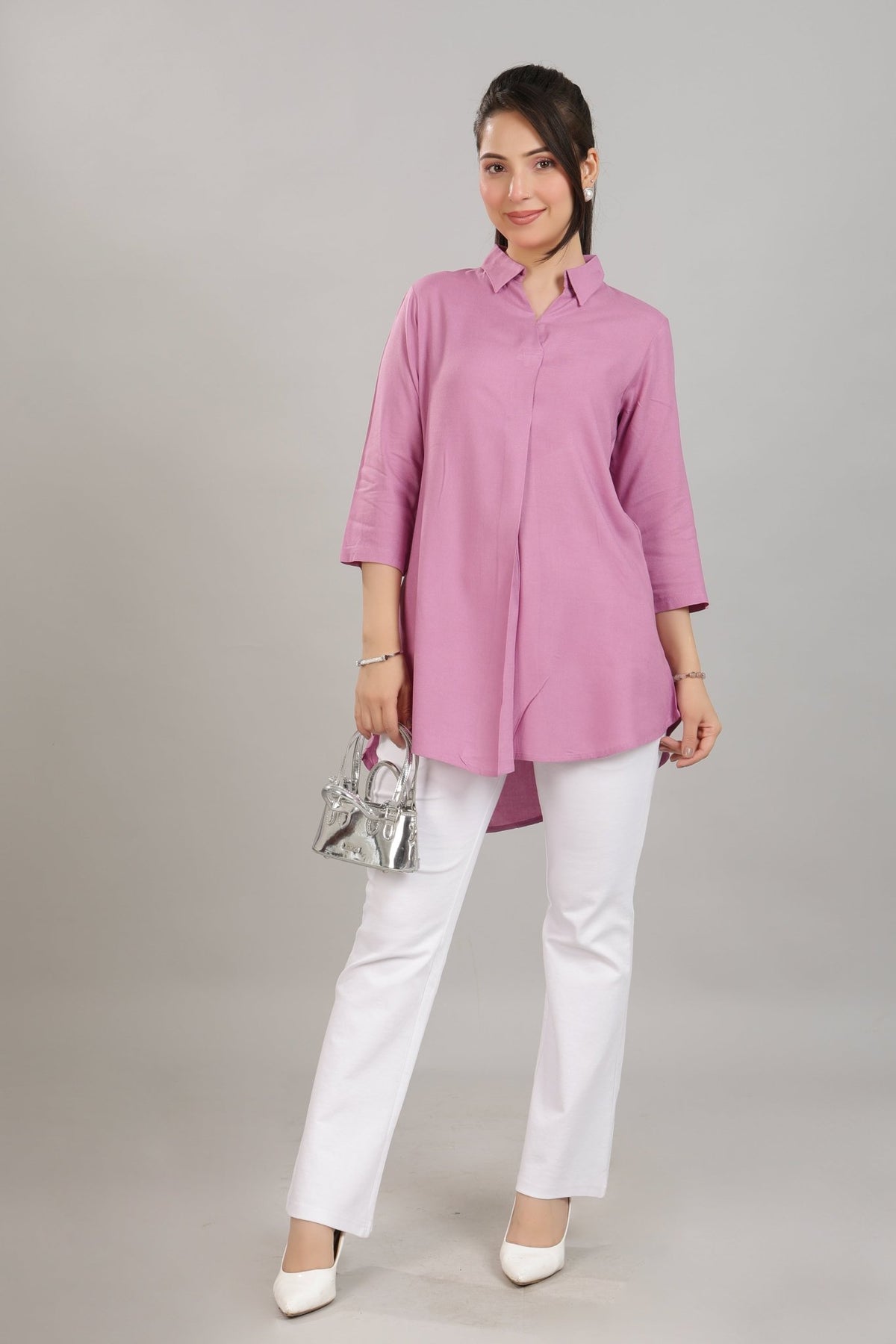 Lavender rayon flare top [ Premium 100% Rayon, Liva Certified ] -Rayon flare top