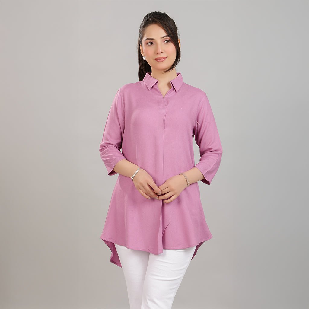 Lavender rayon flare top [ Premium 100% Rayon, Liva Certified ] -Rayon flare top