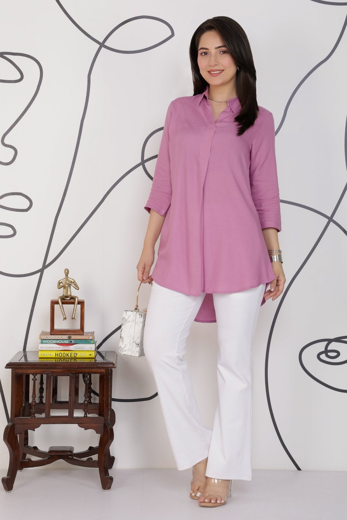 Lavender rayon flare top [ Premium 100% Rayon, Liva Certified ] -Rayon flare top