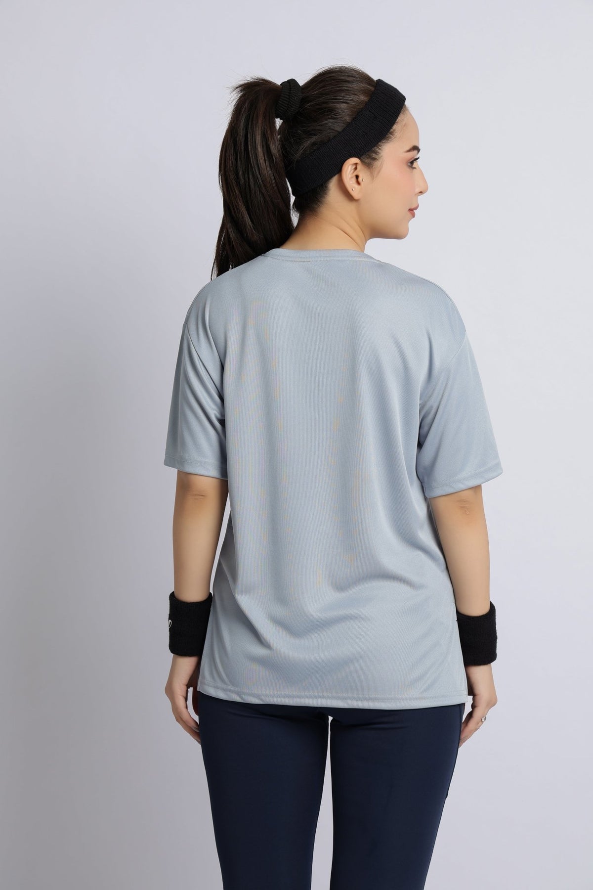 Light grey active off shoulder tshirt -Active off shoulder tshirt