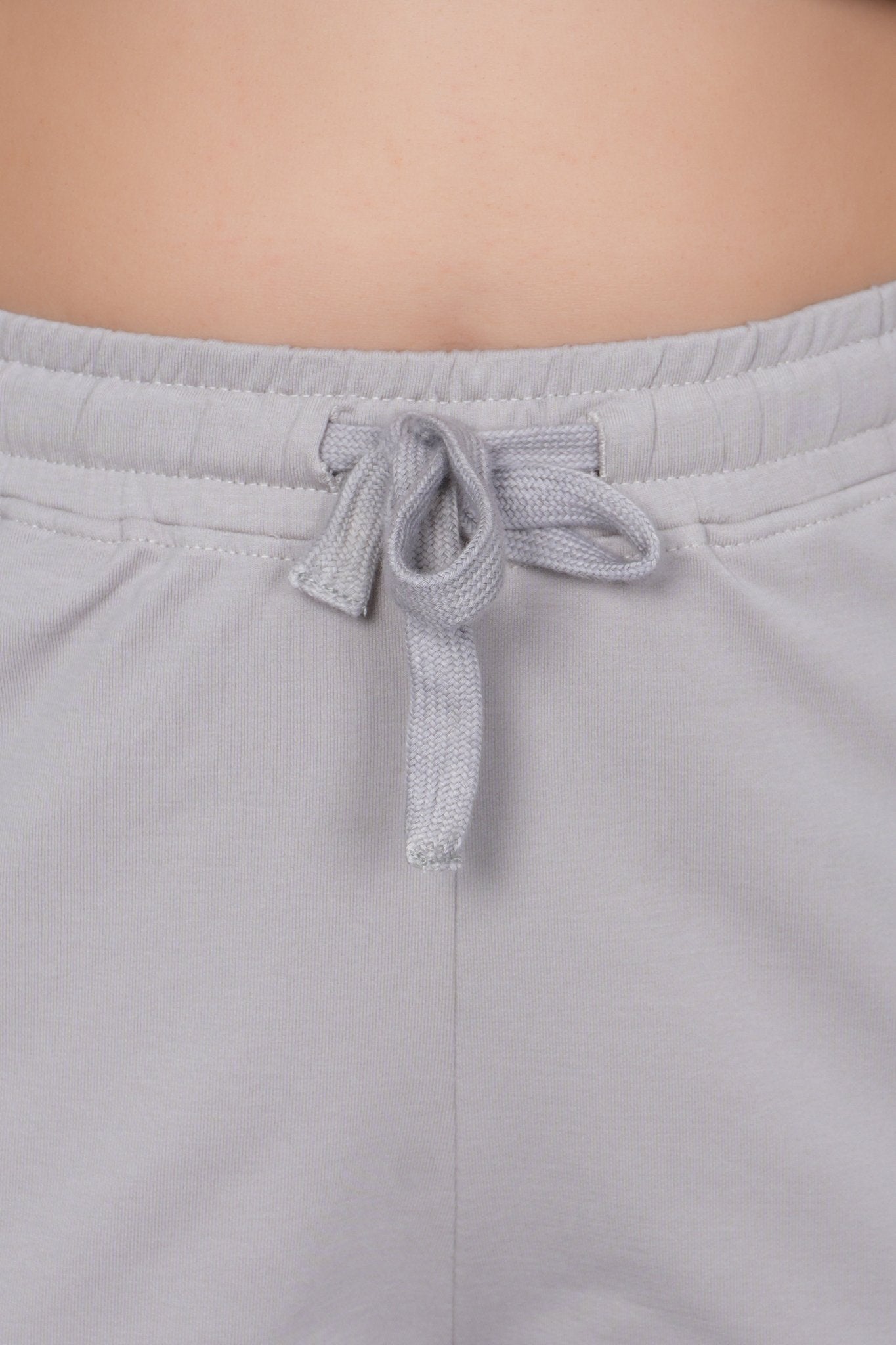 Light grey all day home shorts with extra comfort. [100% USA HQ Cotton Lycra] - All day home shorts