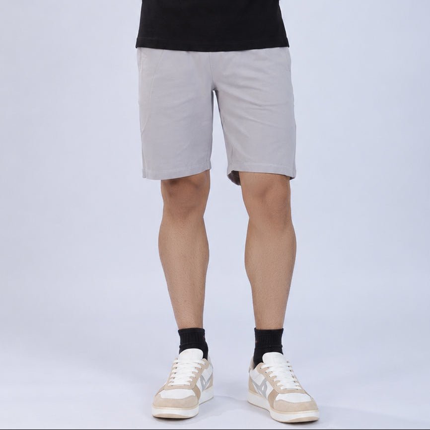 Light Grey all day shorts with extra comfort. [100% Cotton Lycra] -All day home shorts