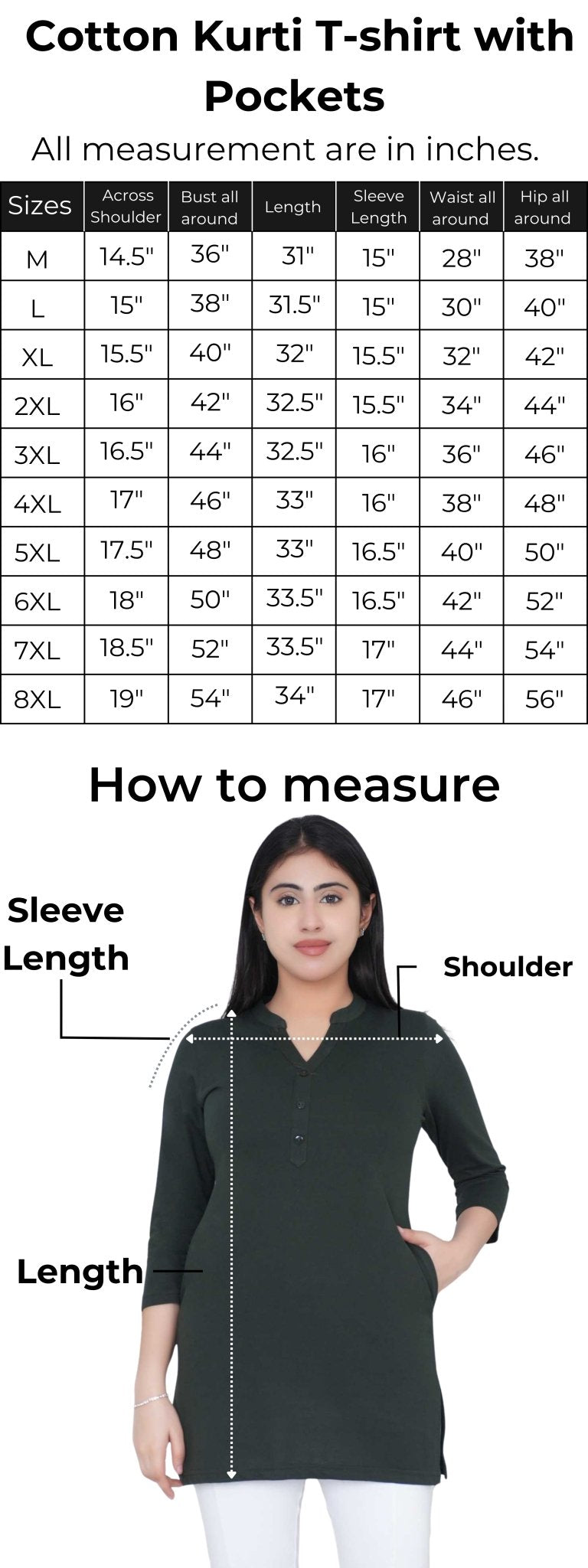Light Grey cotton kurti tshirt with pockets - Kurti tshirt