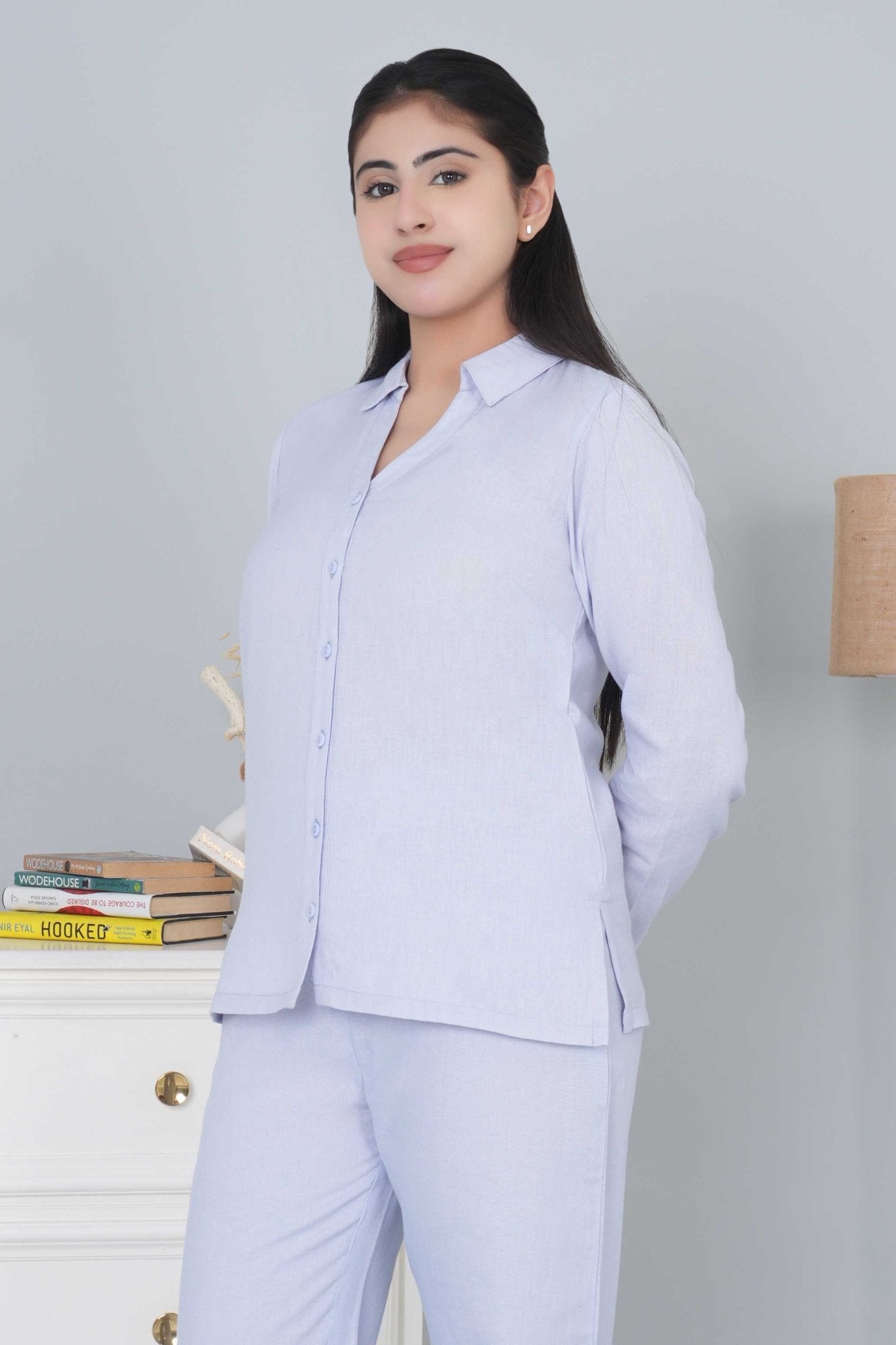 Light grey cotton linen shirts - Linen shirts