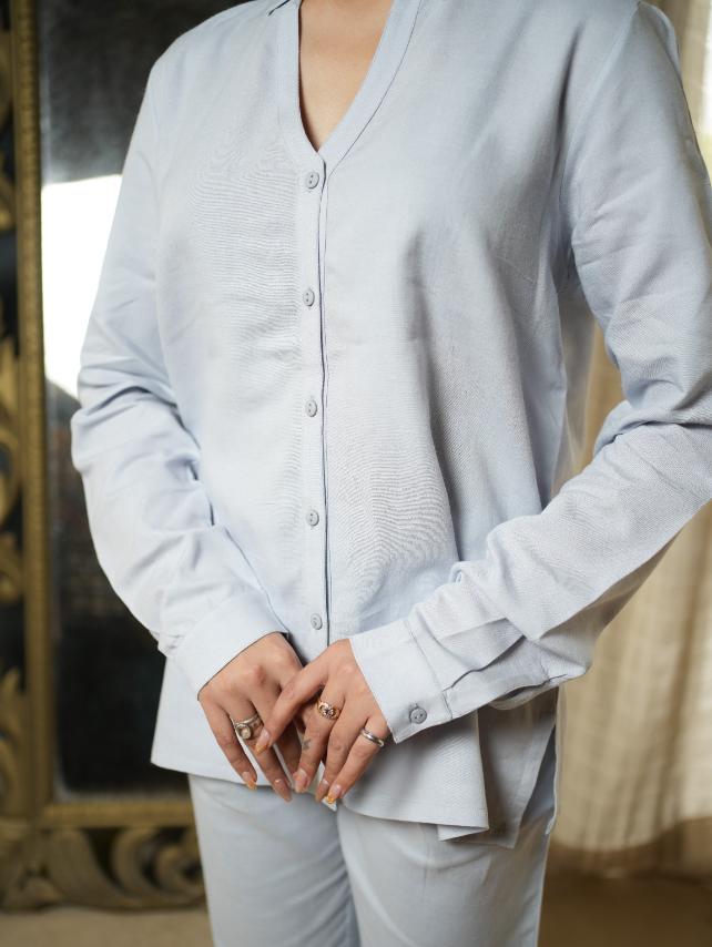 Light grey cotton linen shirts - Linen shirts