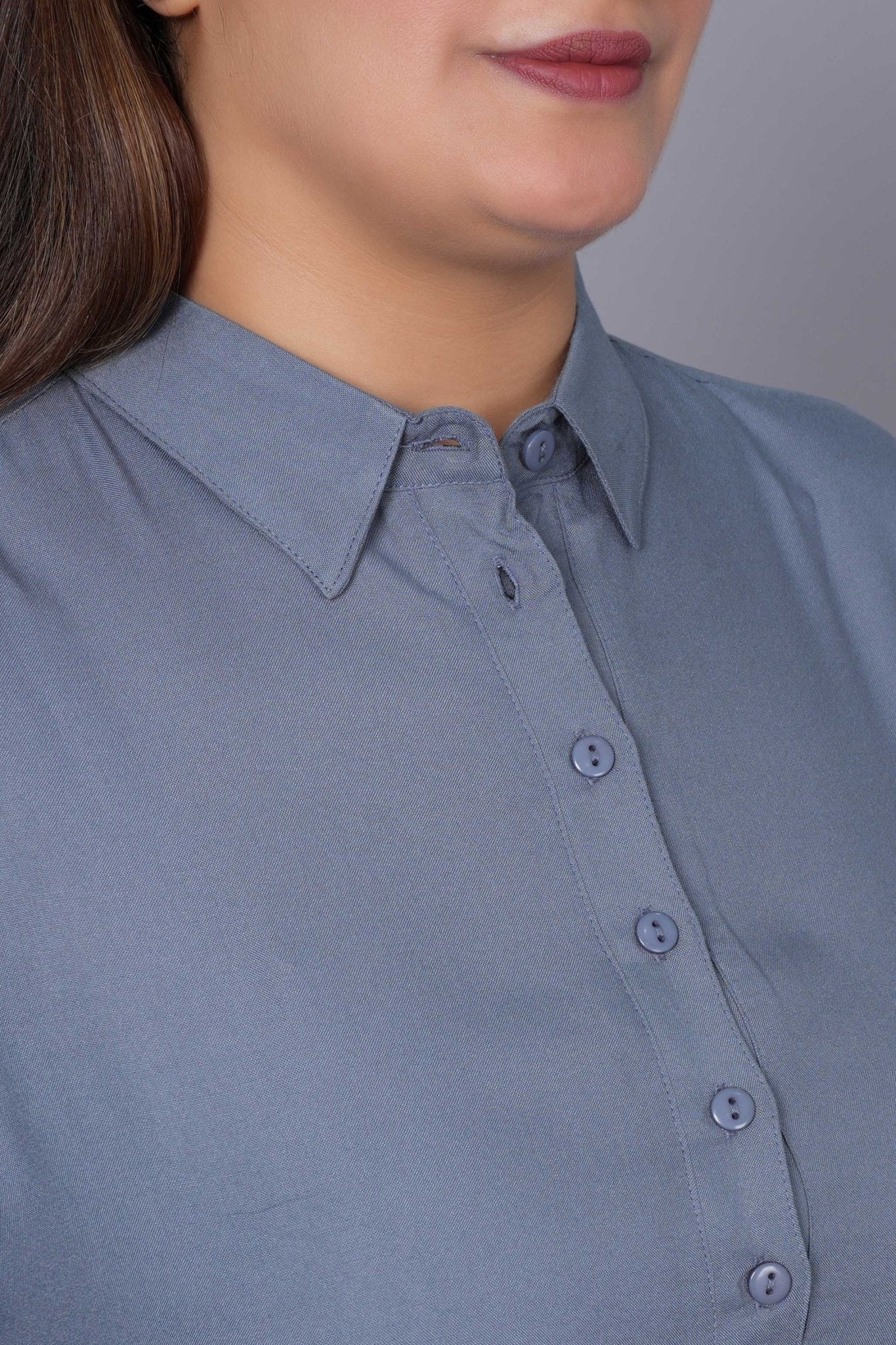 Light Grey Longline Shirt [ 100% Rayon, Liva Certified ] - Long line shirt