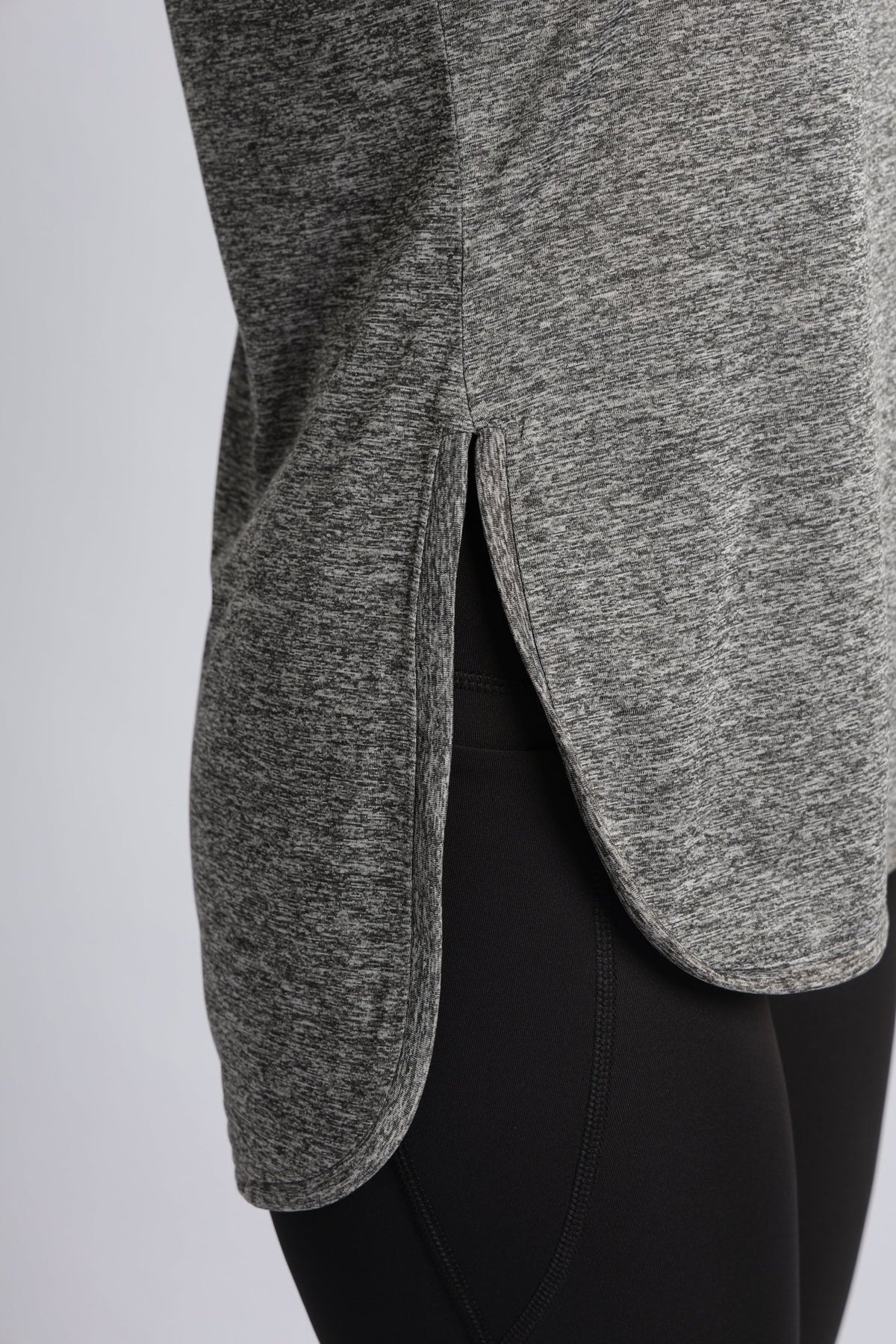 Light grey melange active longline vest -Active longline vest