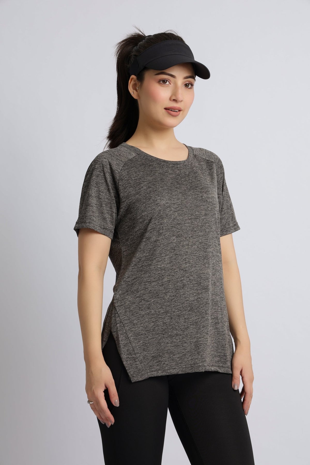 Light grey melange active regular tshirt -Active regular tshirt