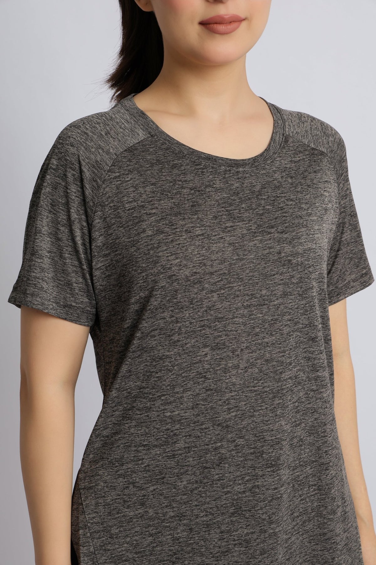 Light grey melange active regular tshirt -Active regular tshirt