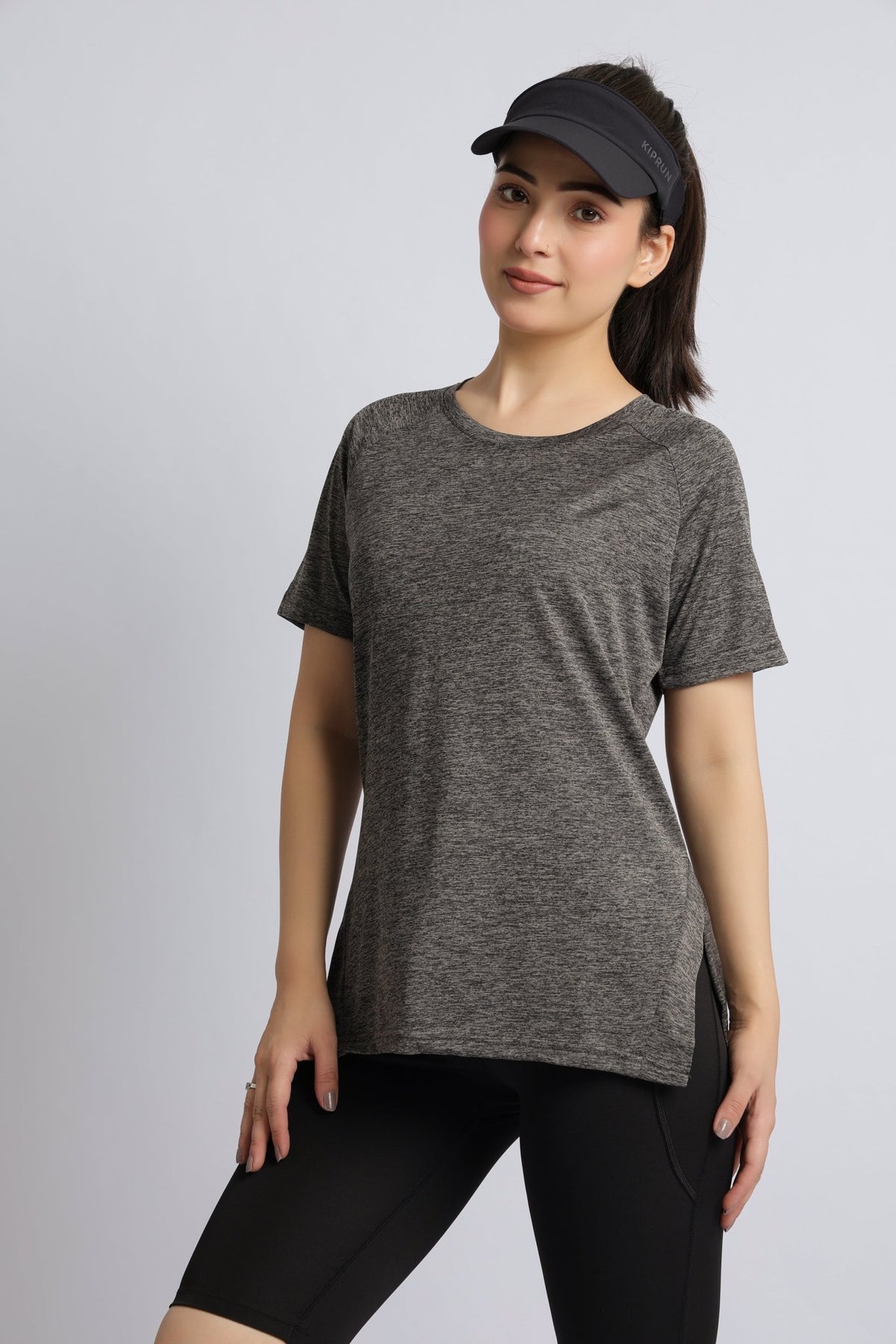 Light grey melange active regular tshirt -Active regular tshirt