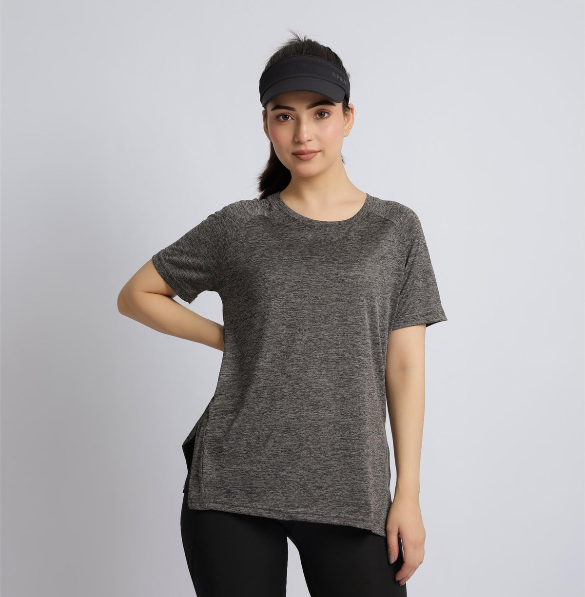 Light grey melange active regular tshirt -Active regular tshirt