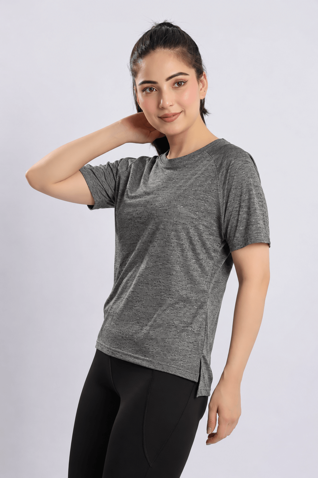 Light grey melange active relax tshirt -Active relax t shirt