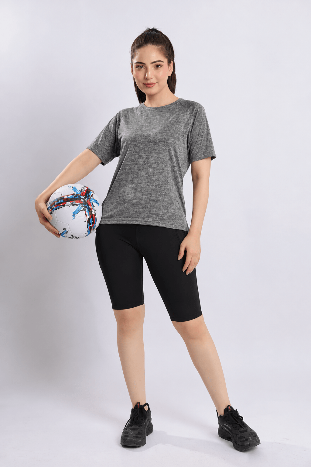 Light grey melange active relax tshirt -Active relax t shirt