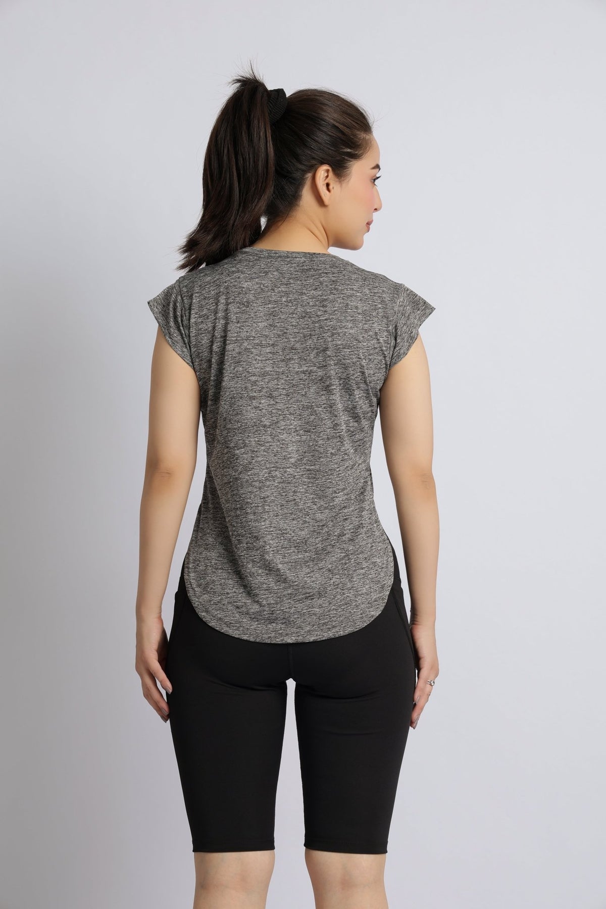 Light grey melange active style tshirt -Active style tshirt
