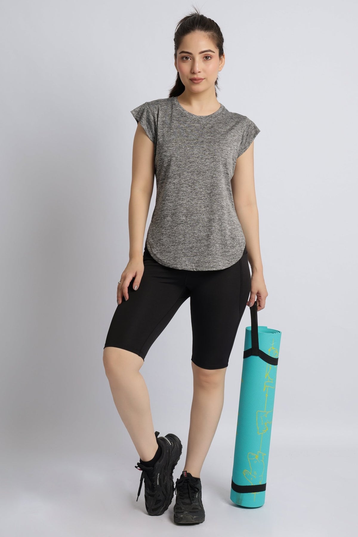 Light grey melange active style tshirt -Active style tshirt