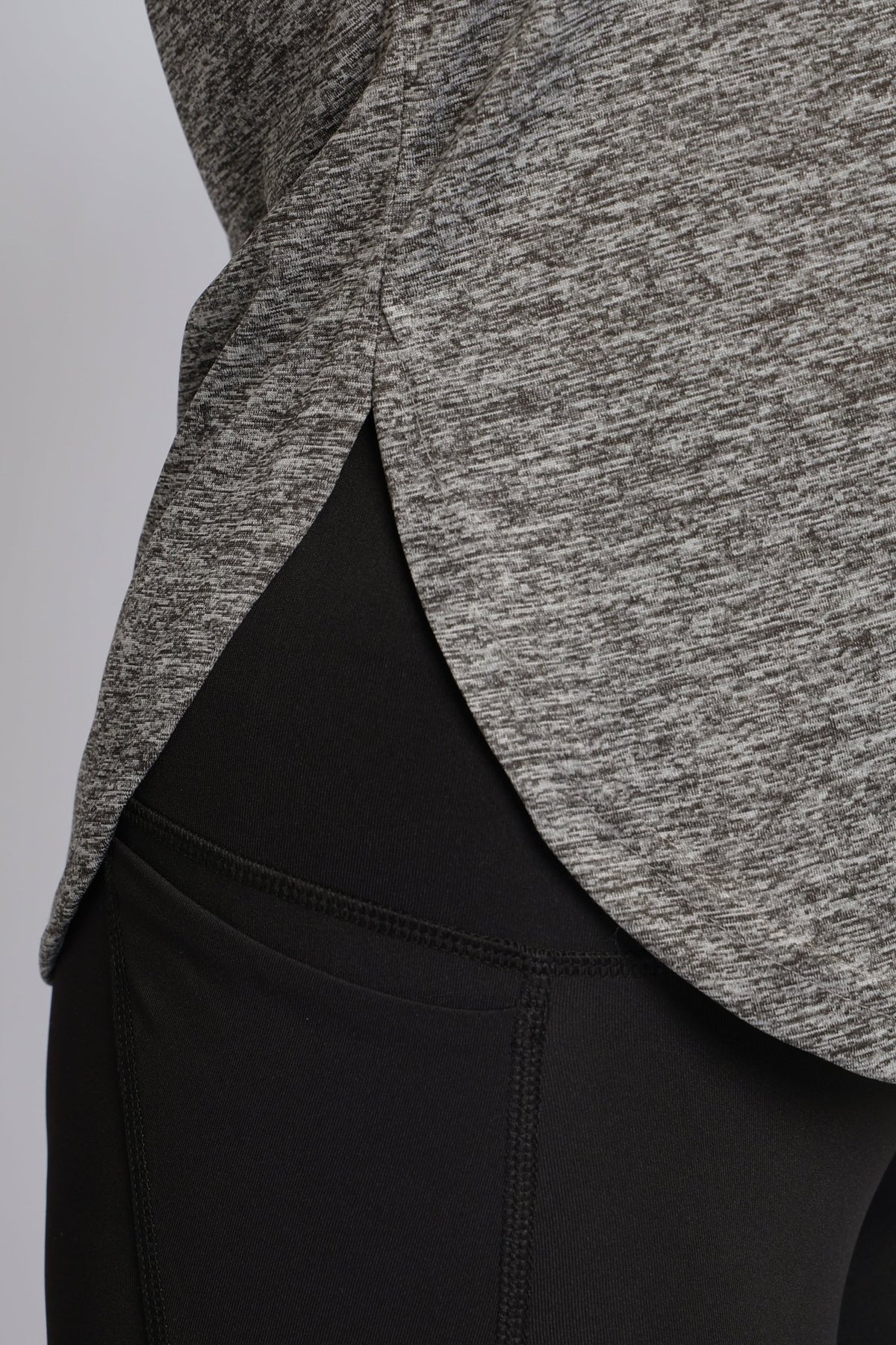 Light grey melange active style tshirt -Active style tshirt