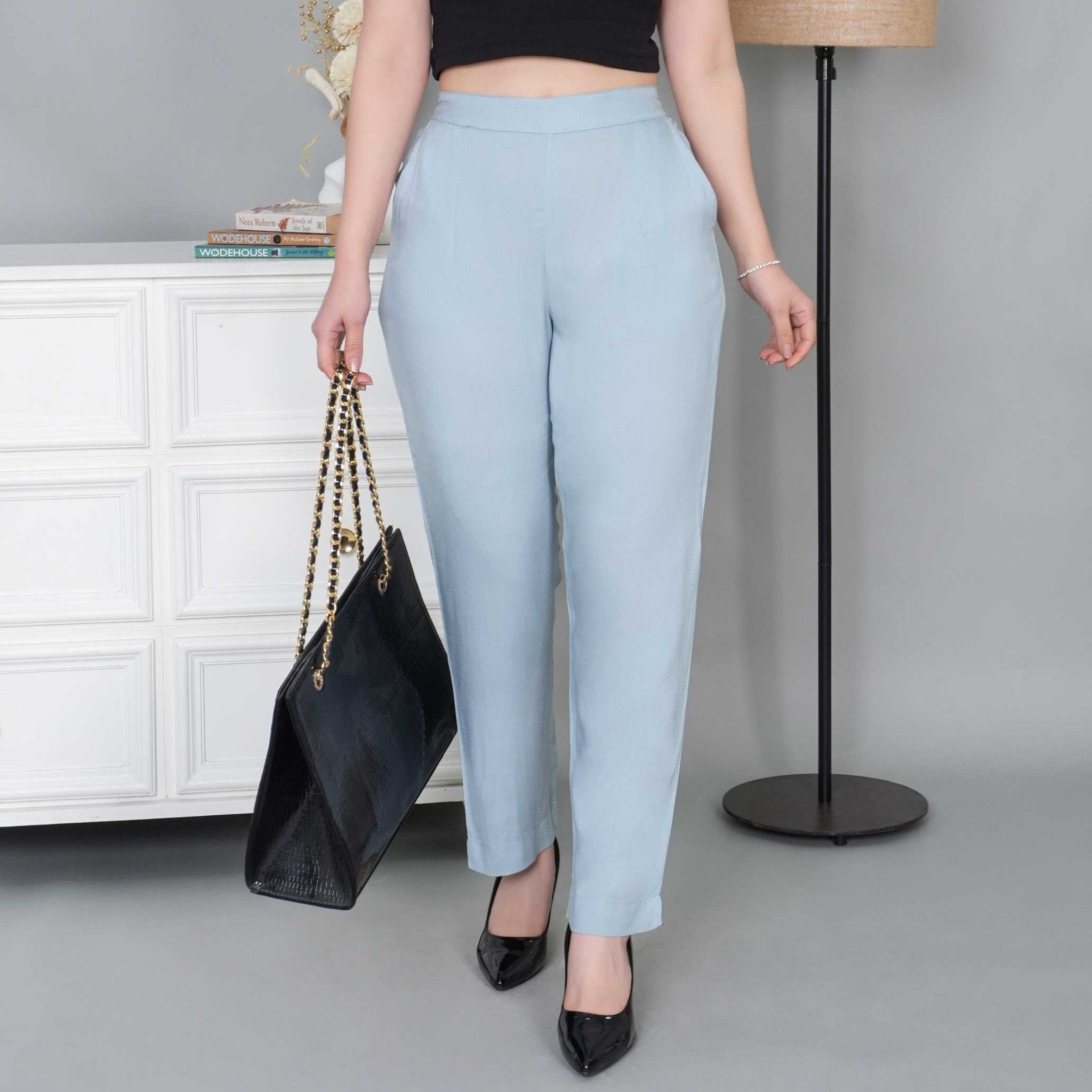 Light grey rayon pant [ 100% Rayon, Liva Certified ] - Rayon pants