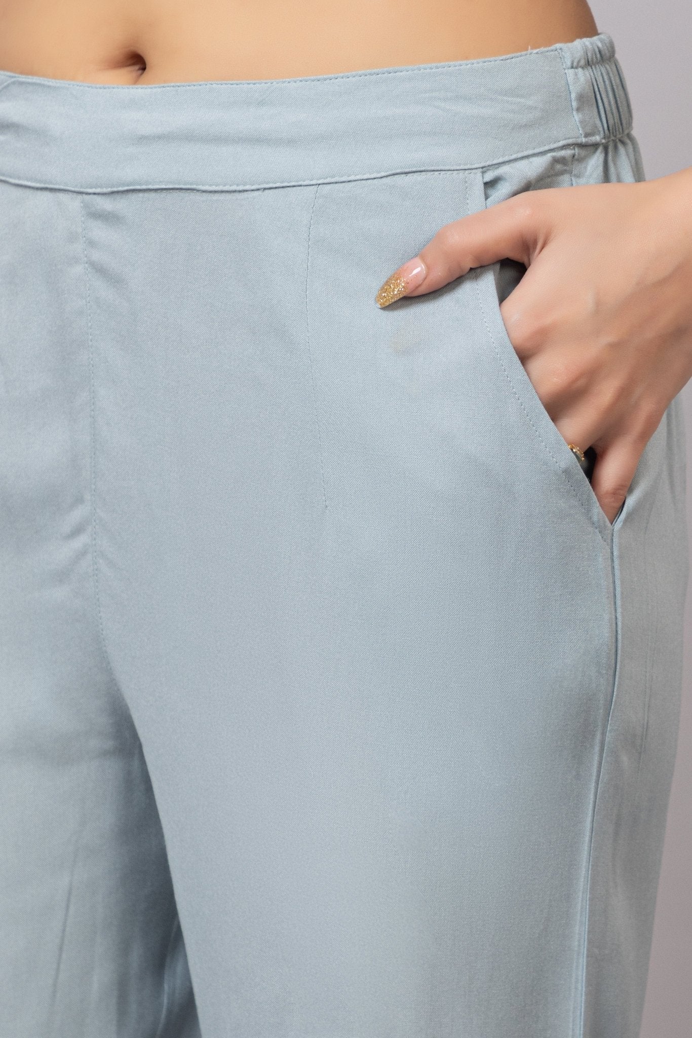 Light grey rayon pant [ 100% Rayon, Liva Certified ] - Rayon pants