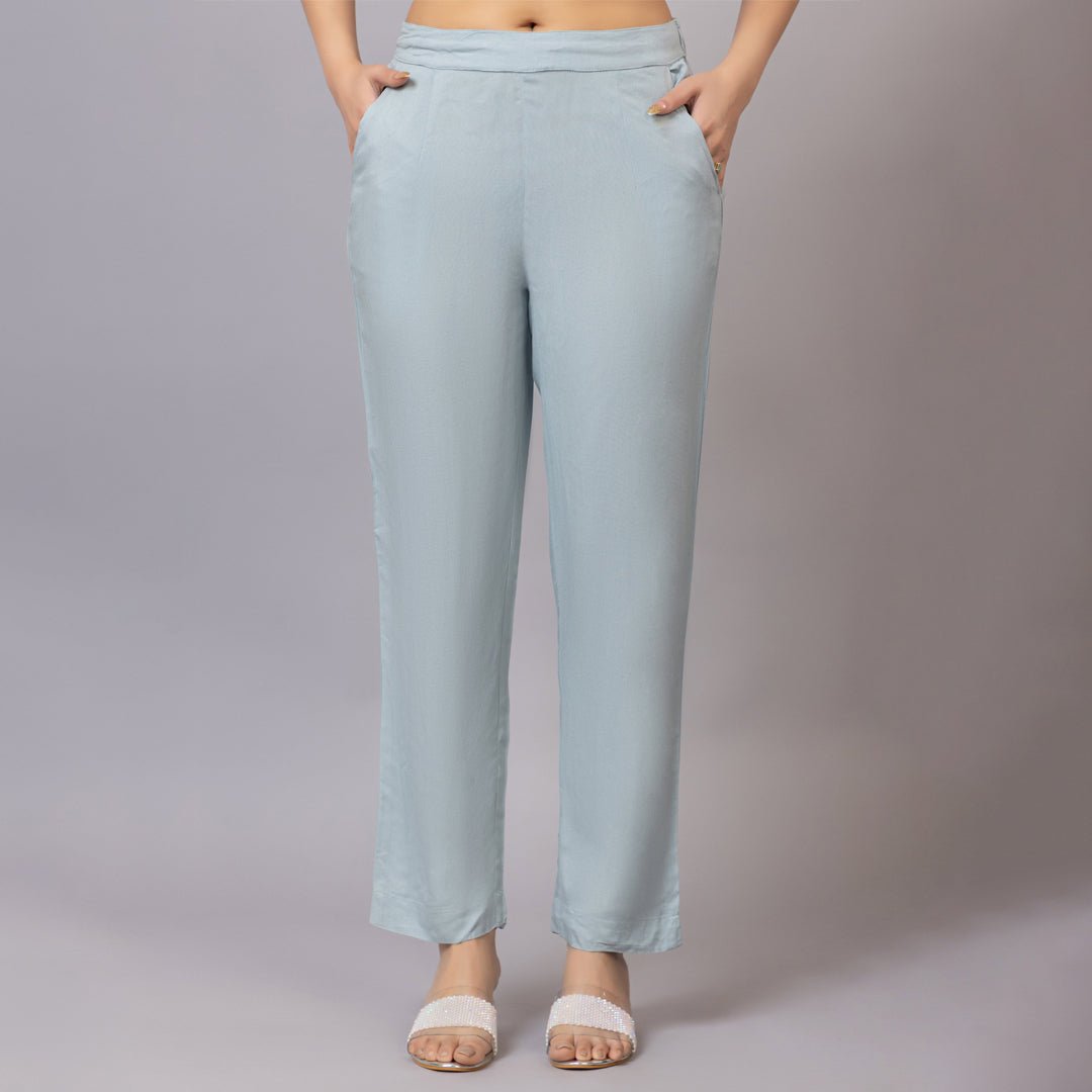 Light grey rayon pant [ 100% Rayon, Liva Certified ] - Rayon pants