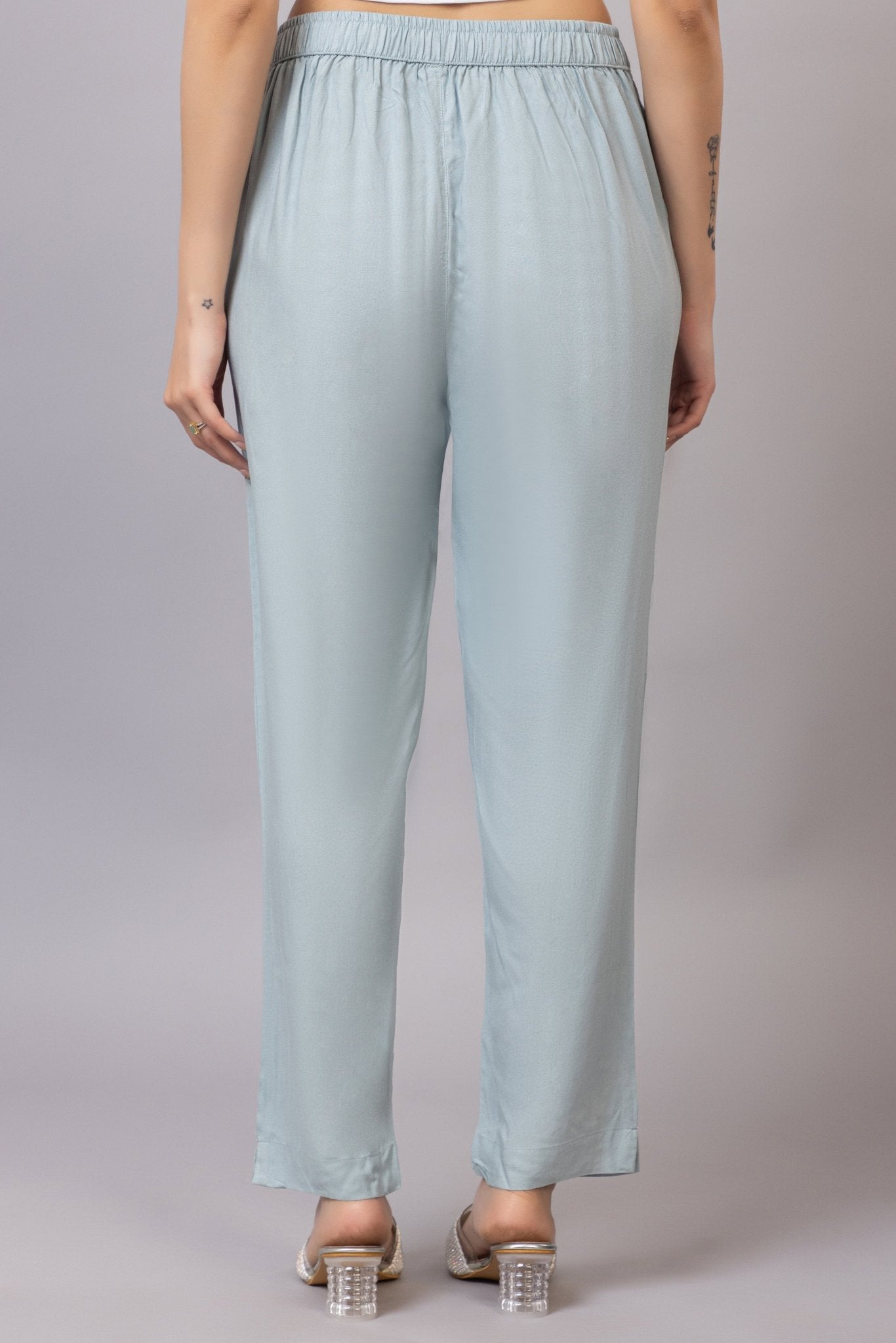Light grey rayon pant [ 100% Rayon, Liva Certified ] - Rayon pants