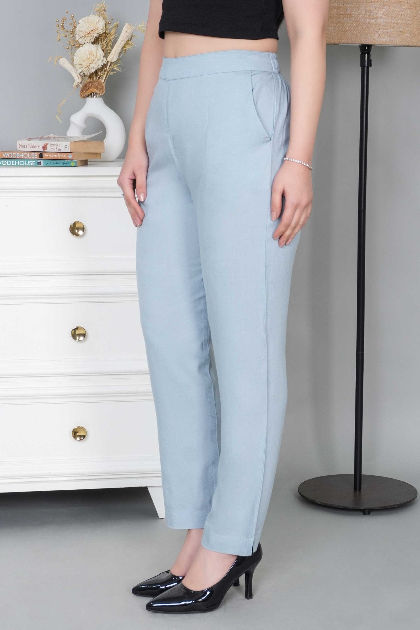 Light grey rayon pant [ 100% Rayon, Liva Certified ] - Rayon pants
