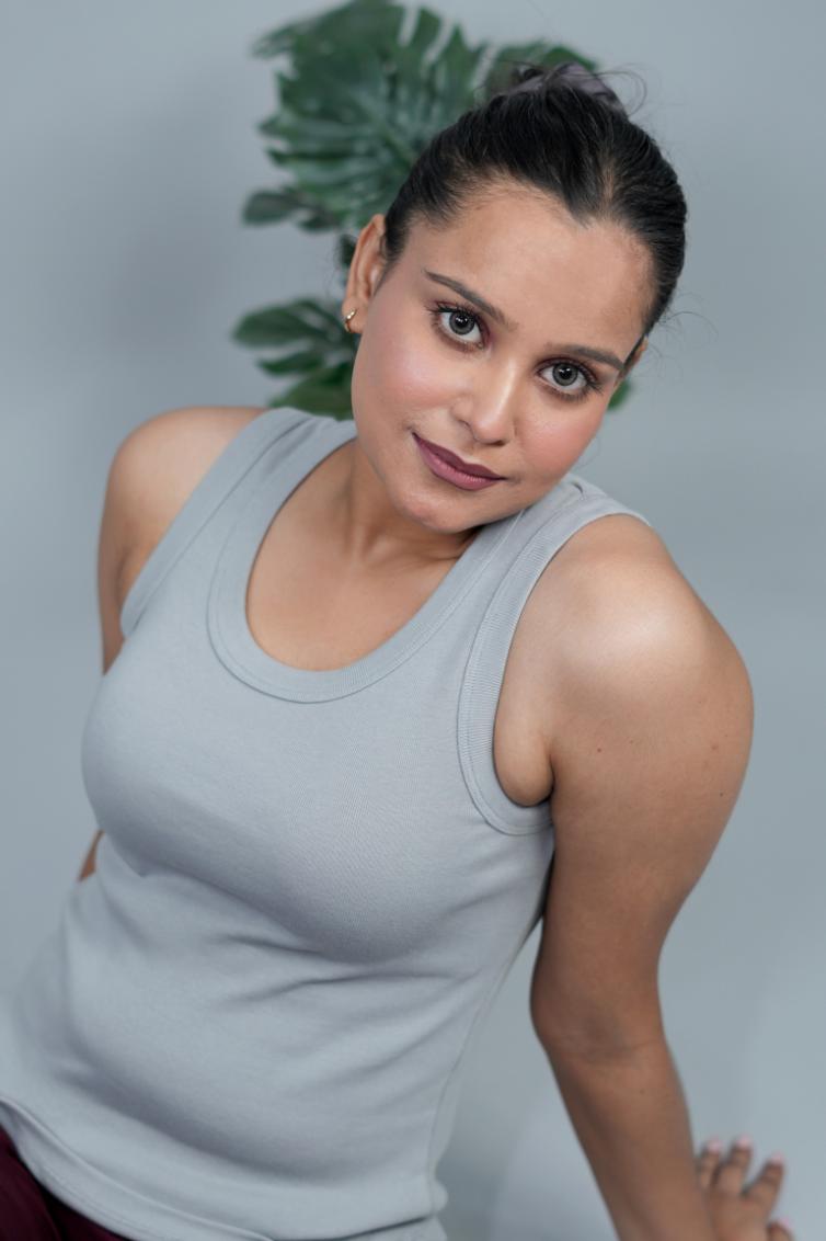 Light Grey Rib Top [ 100% Cotton, 280 GSM non transparent fabric ] - Rib top