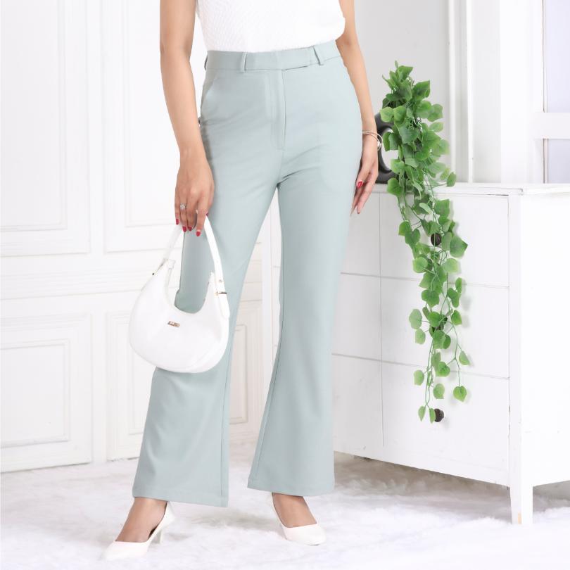 Light olive formal flare pants with spandex [Bootcut flare] - Formal flare pants